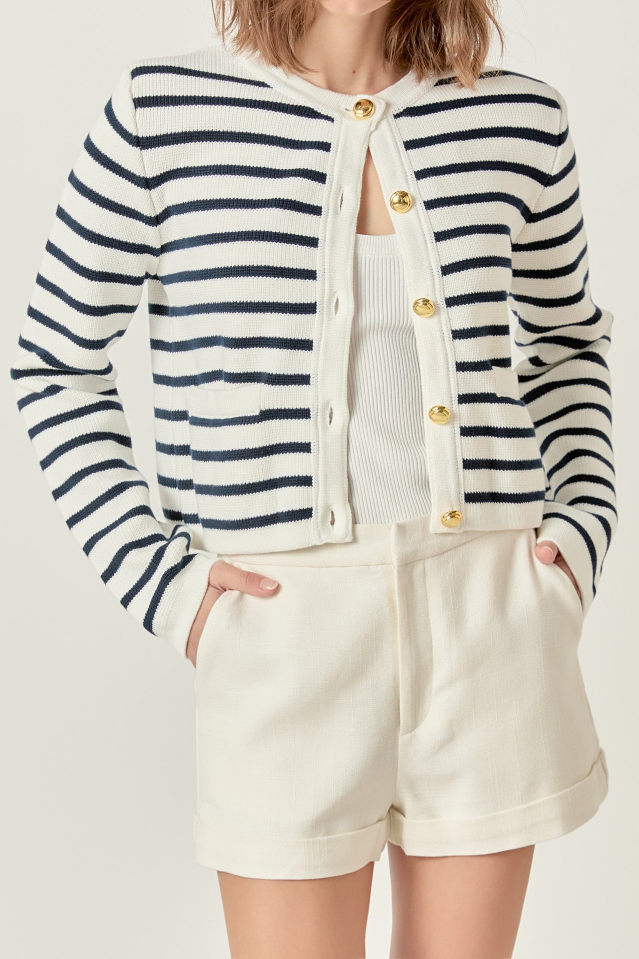 ENGLISH FACTORY - Margot Stripe Cardigan - SWEATERS & KNITS available at Objectrare