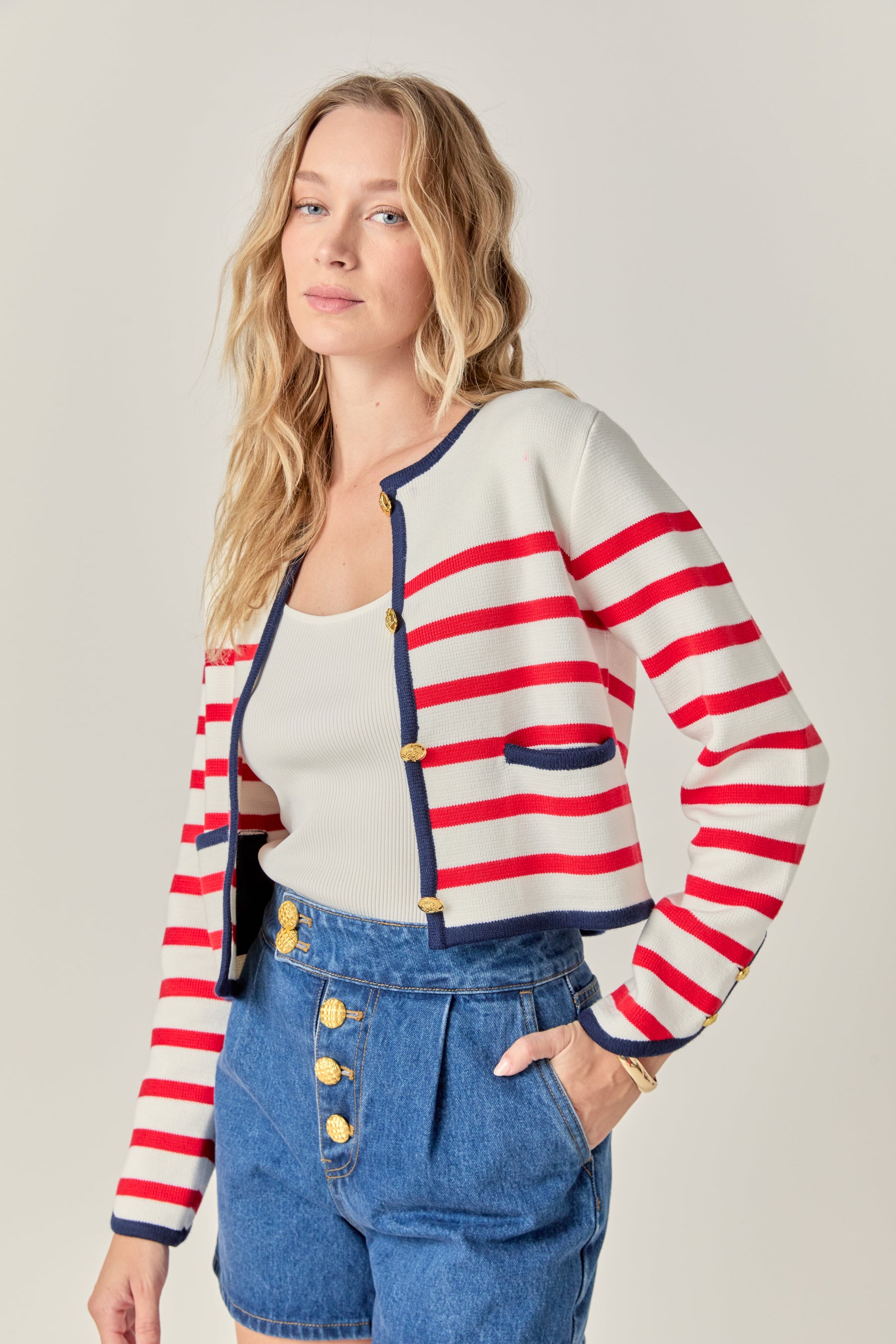 ENGLISH FACTORY - Stripe Cardigan - SWEATERS & KNITS available at Objectrare