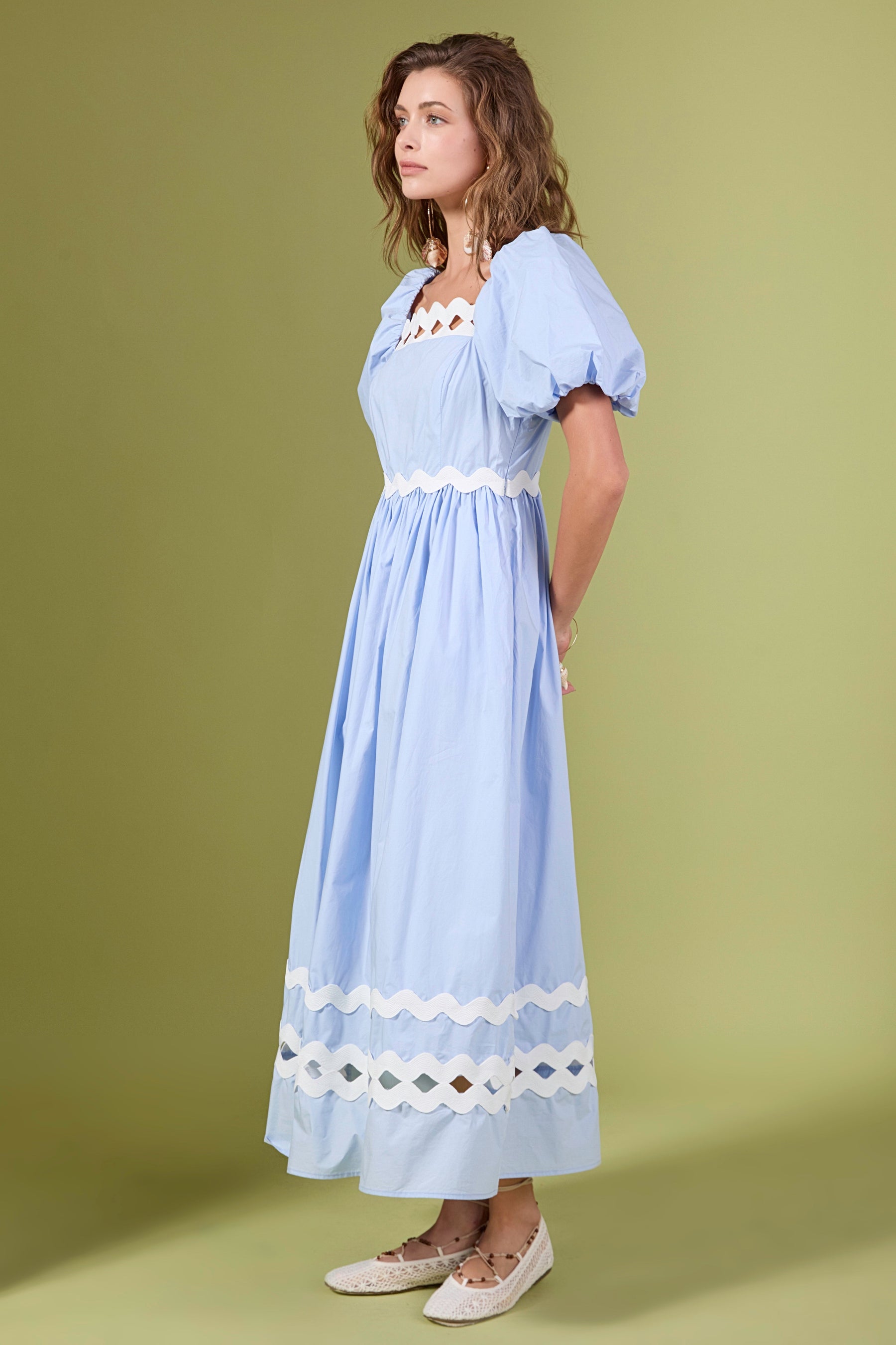 ENGLISH FACTORY - Scallop Pointed Midi Dress - DRESSES available at Objectrare
