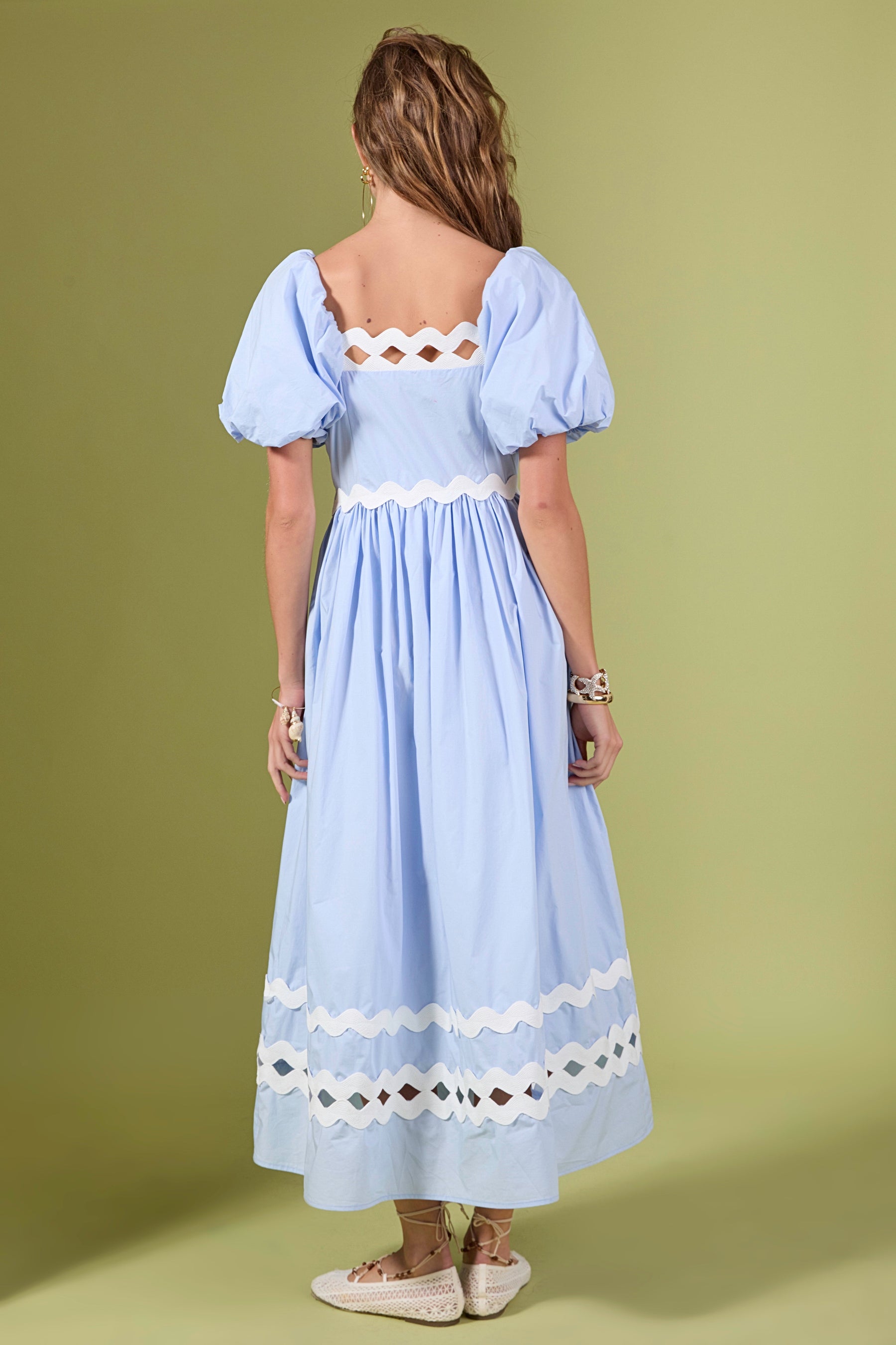 ENGLISH FACTORY - Scallop Pointed Midi Dress - DRESSES available at Objectrare