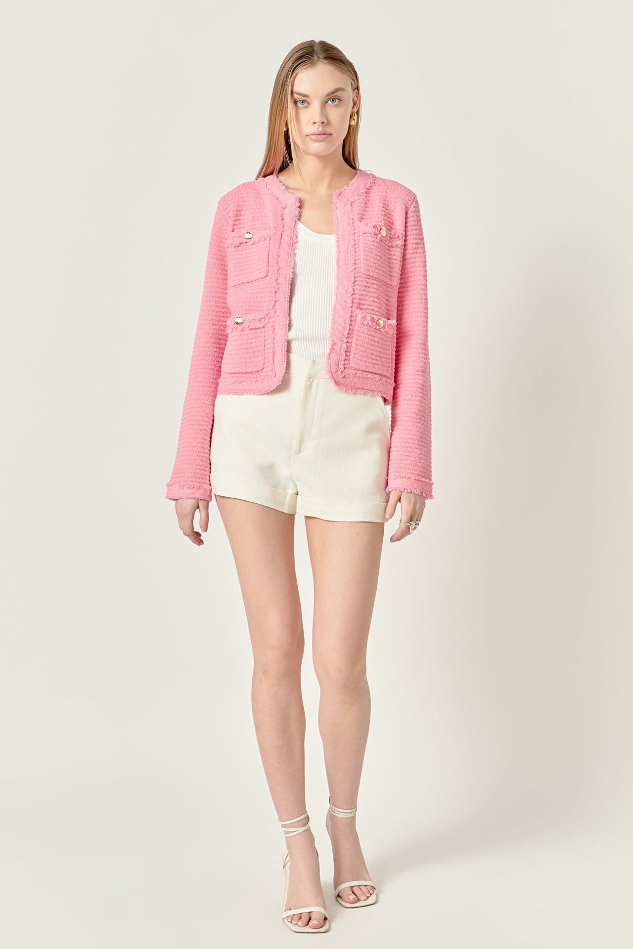 ENGLISH FACTORY - Lucy Fringe Detailed Knit Cardigan - SWEATERS & KNITS available at Objectrare