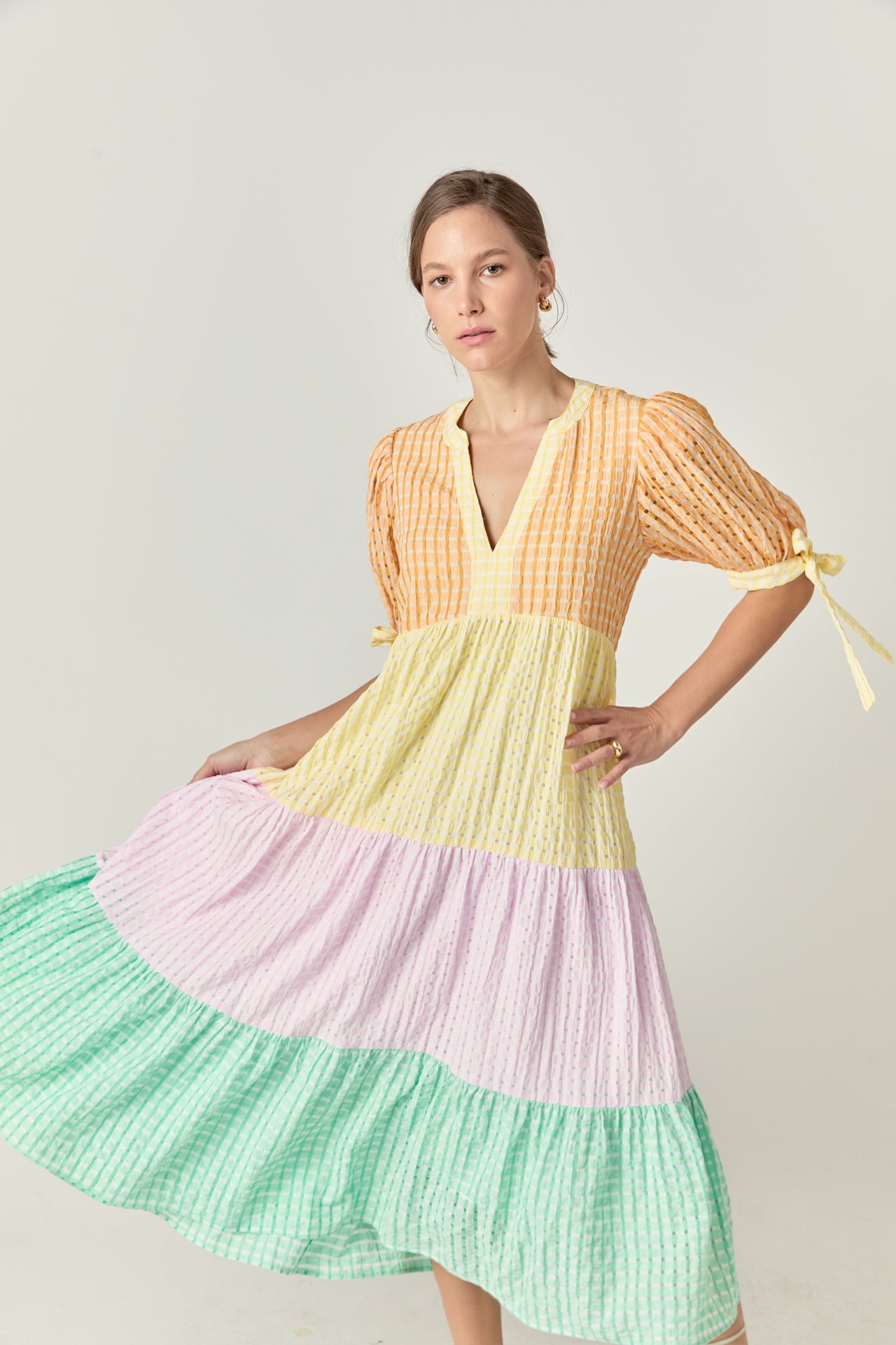 ENGLISH FACTORY - Color Block Midi Dress - DRESSES available at Objectrare
