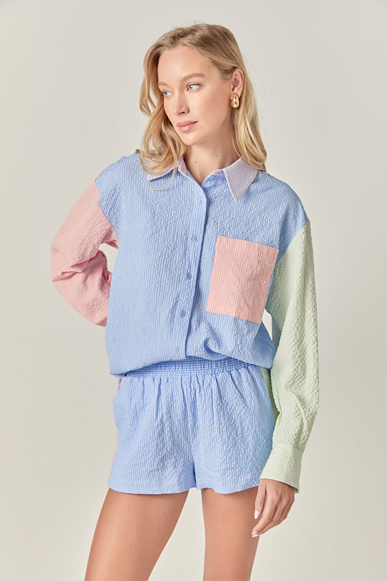 ENGLISH FACTORY - Colorblock Breeze Shirt - TOPS available at Objectrare