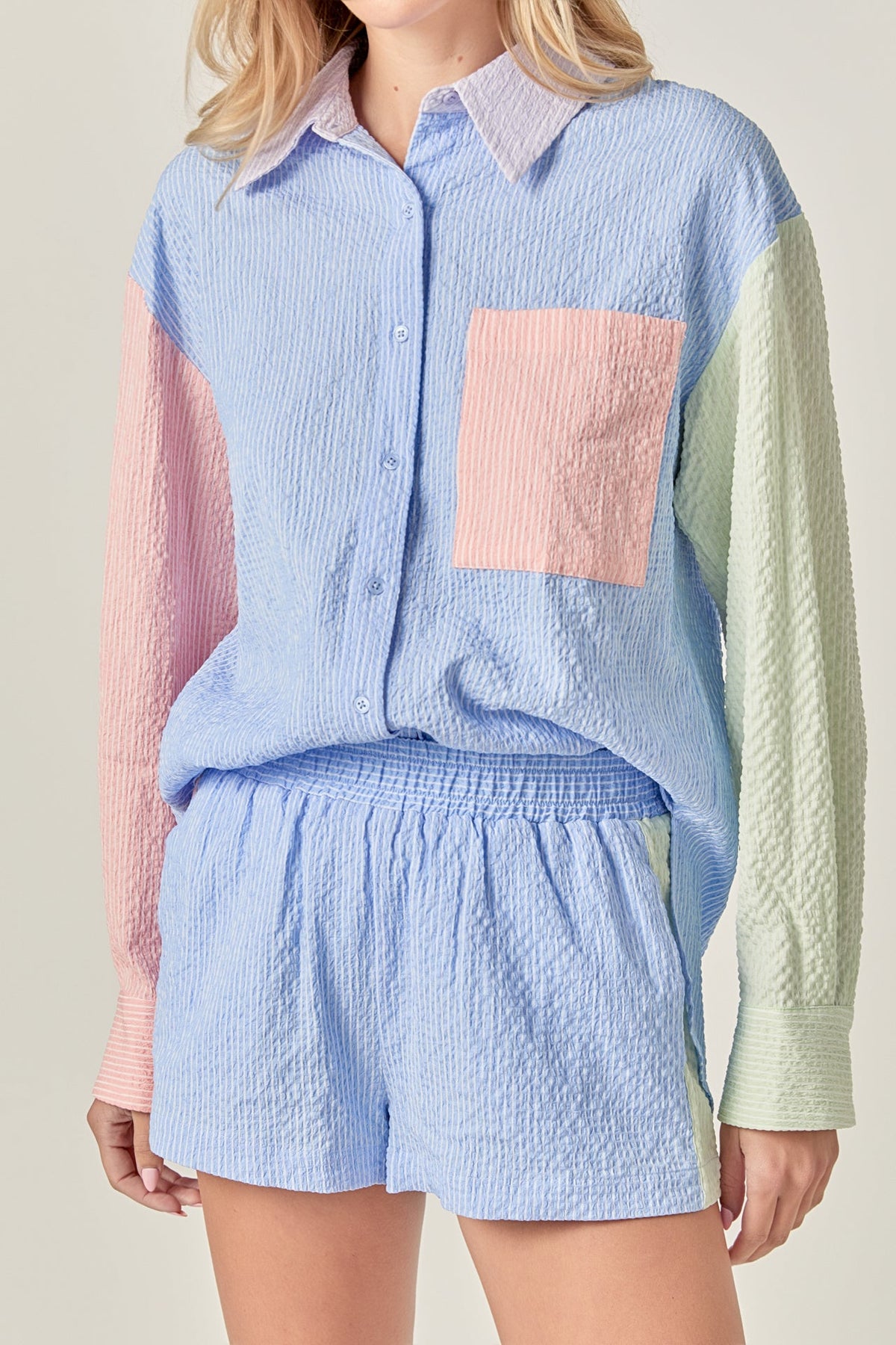 ENGLISH FACTORY - Colorblock Breeze Shirt - BLOUSES available at Objectrare
