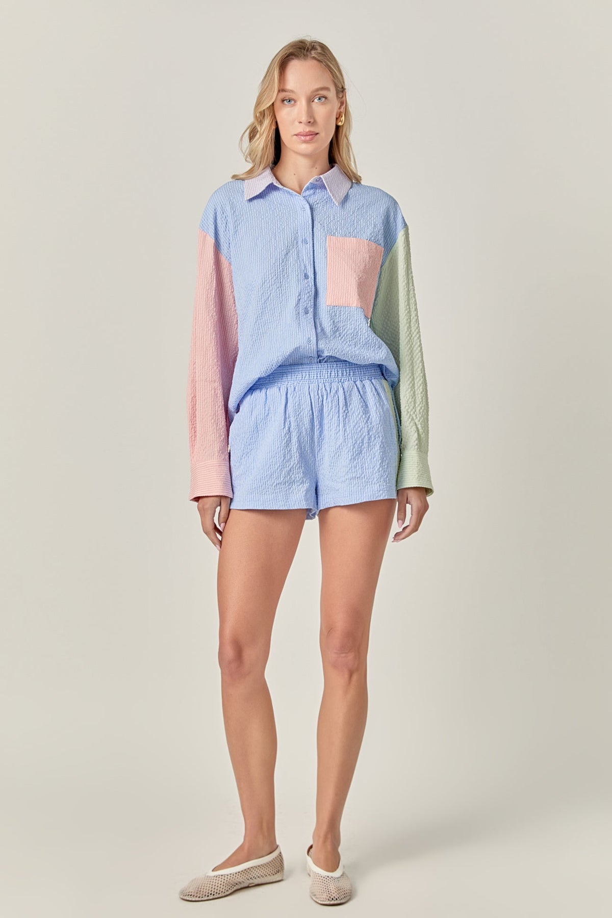 ENGLISH FACTORY - Colorblock Breeze Shirt - BLOUSES available at Objectrare