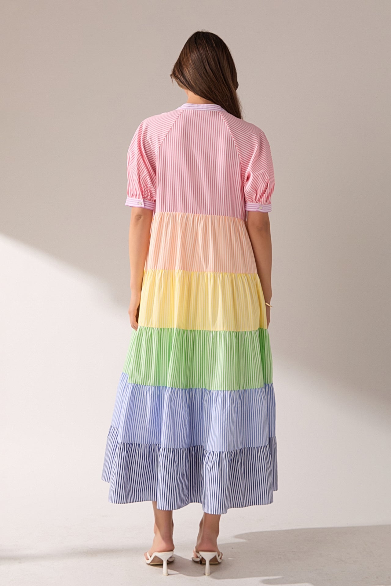 ENGLISH FACTORY - Color Block Striped Midi Dress - DRESSES available at Objectrare