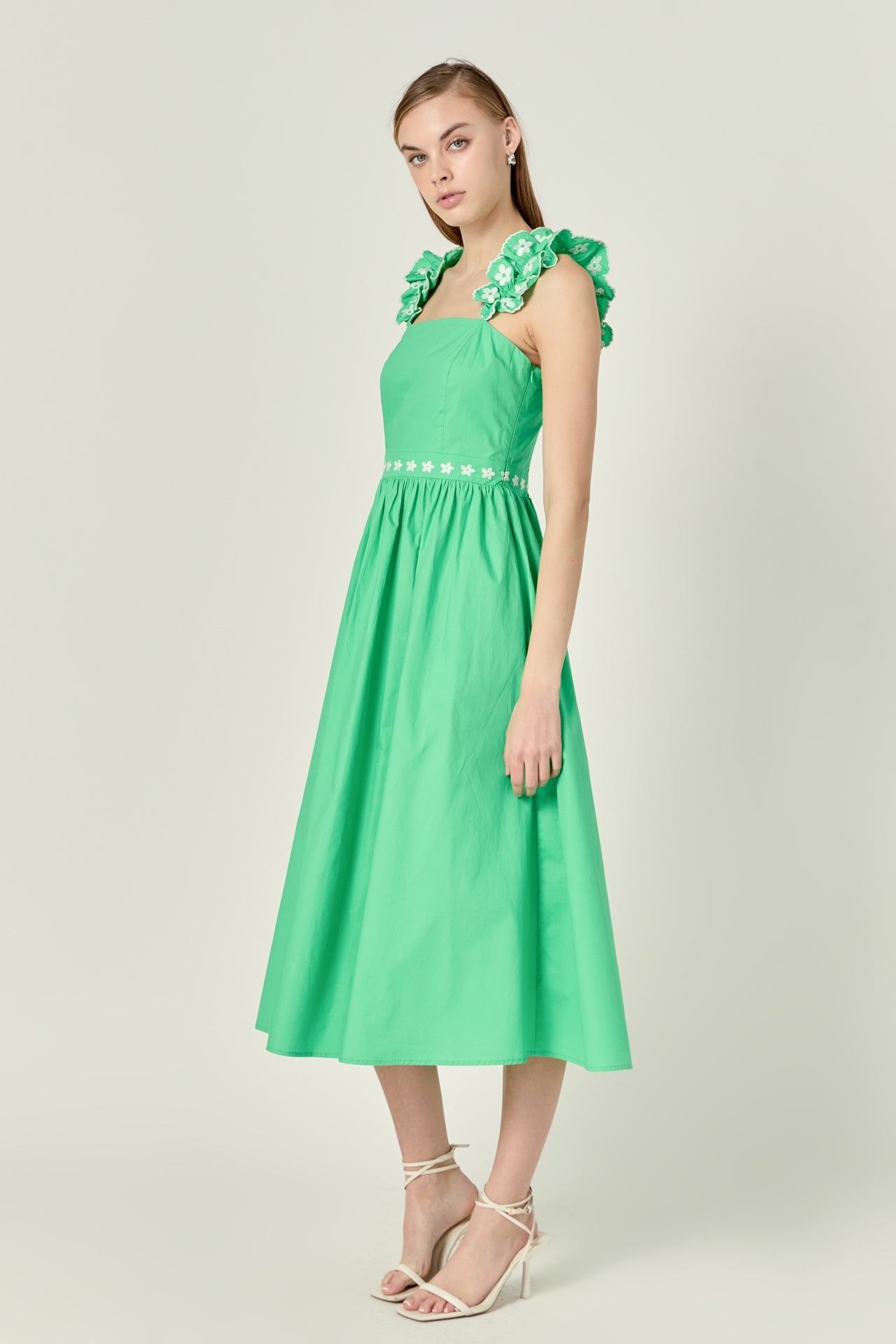 ENGLISH FACTORY - Petal Ruffle Midi Dress - DRESSES available at Objectrare
