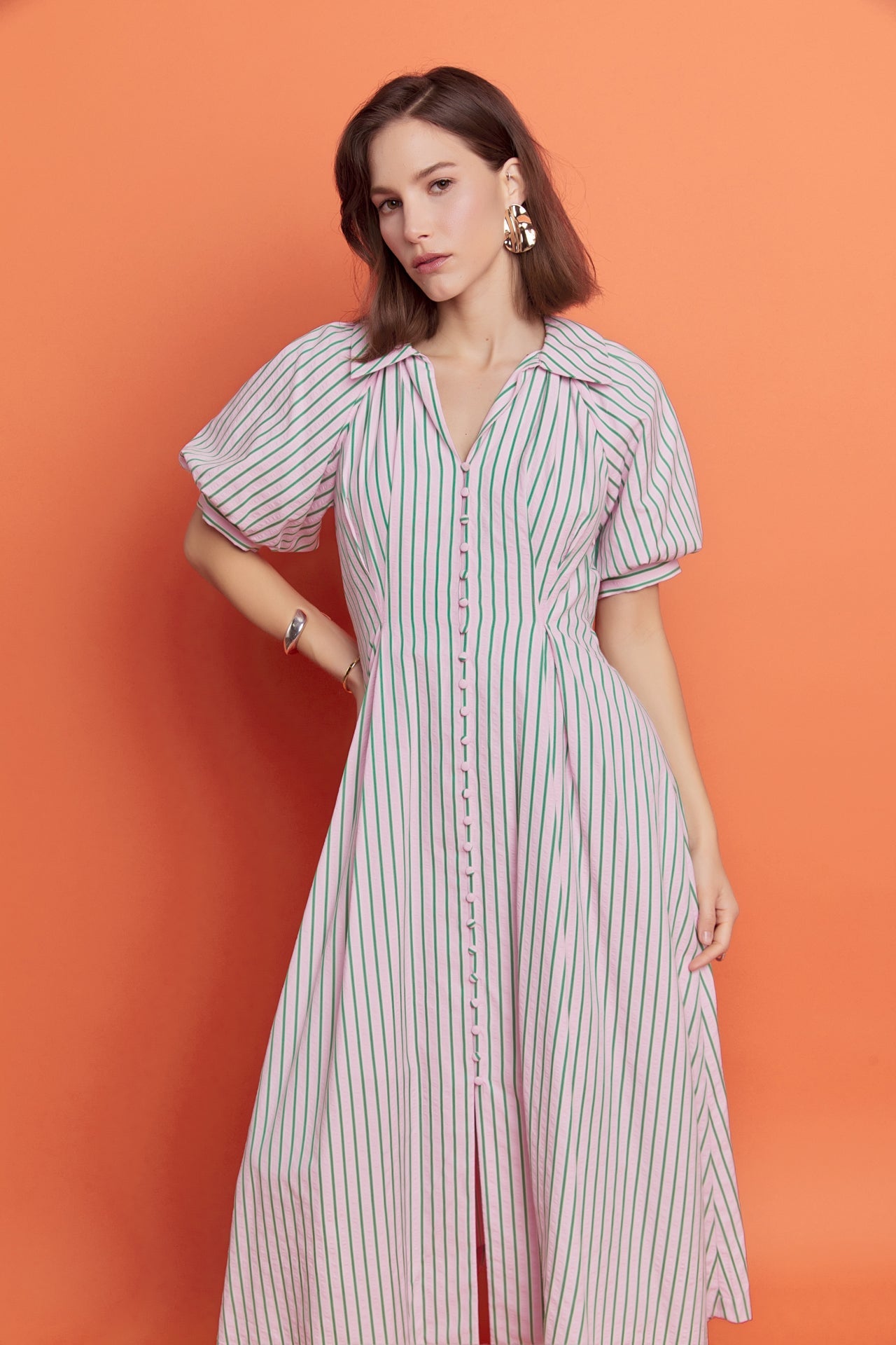 ENGLISH FACTORY - Stripe Shirt Midi Dress - DRESSES available at Objectrare
