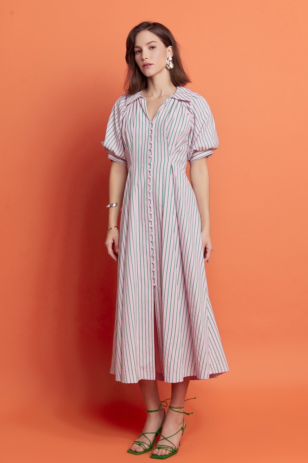 ENGLISH FACTORY - Stripe Shirt Midi Dress - DRESSES available at Objectrare