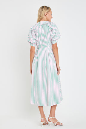 ENGLISH FACTORY - Stripe Shirt Midi Dress - DRESSES available at Objectrare