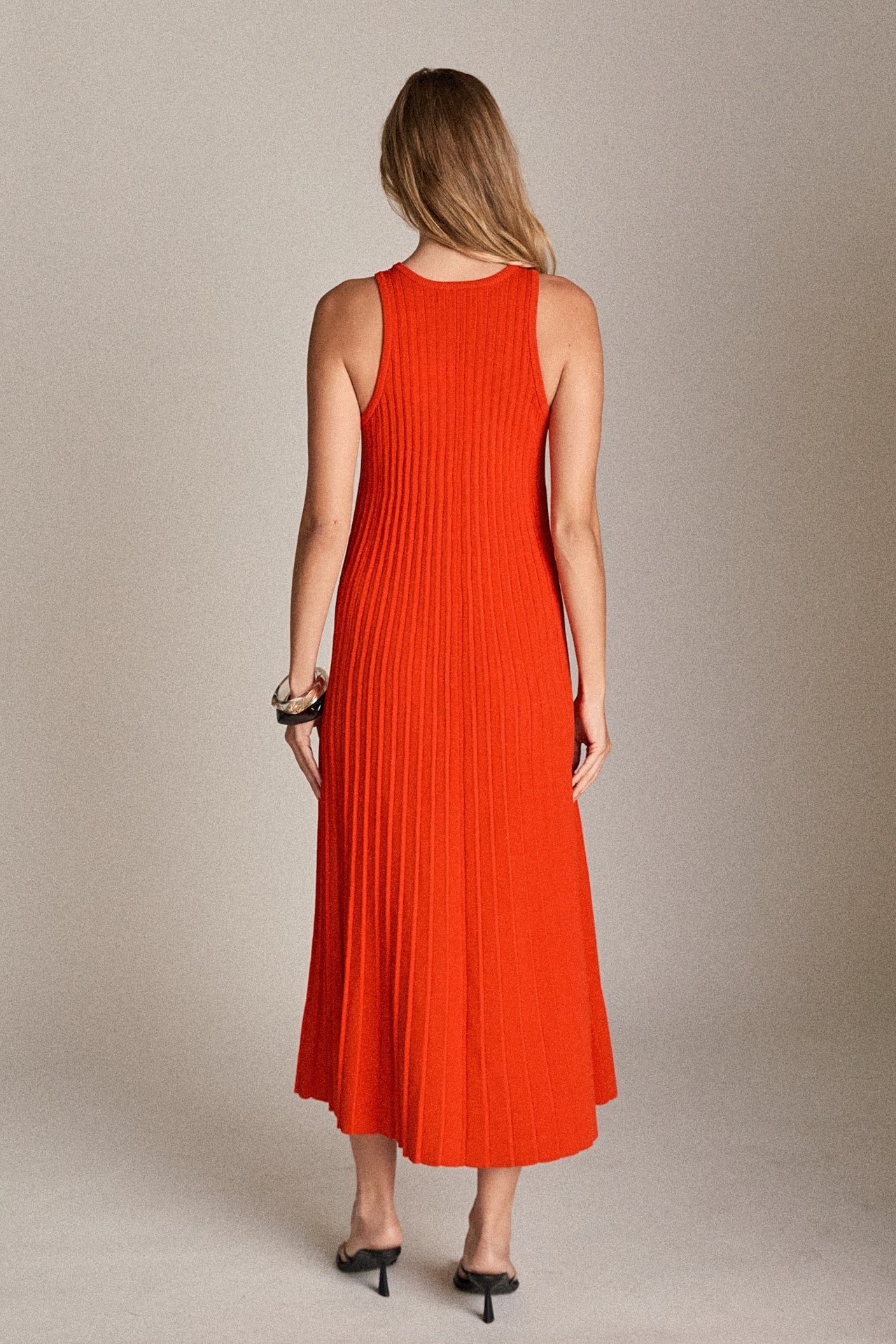 ENGLISH FACTORY - Pleated A-line Knit Midi Dress - DRESSES available at Objectrare