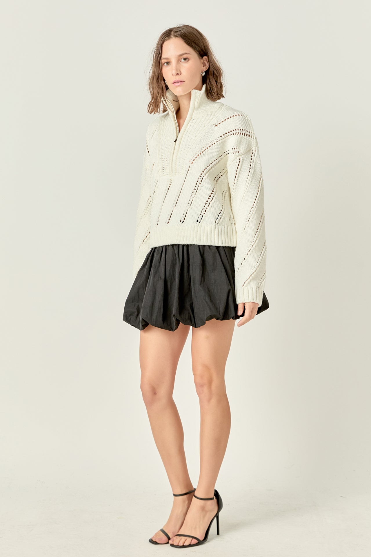 ENGLISH FACTORY - Collar Zip Up Knit - SWEATERS & KNITS available at Objectrare