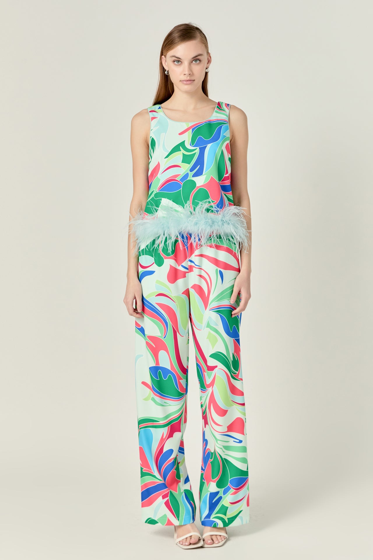 ENGLISH FACTORY - Print Top With Feathers - TOPS available at Objectrare