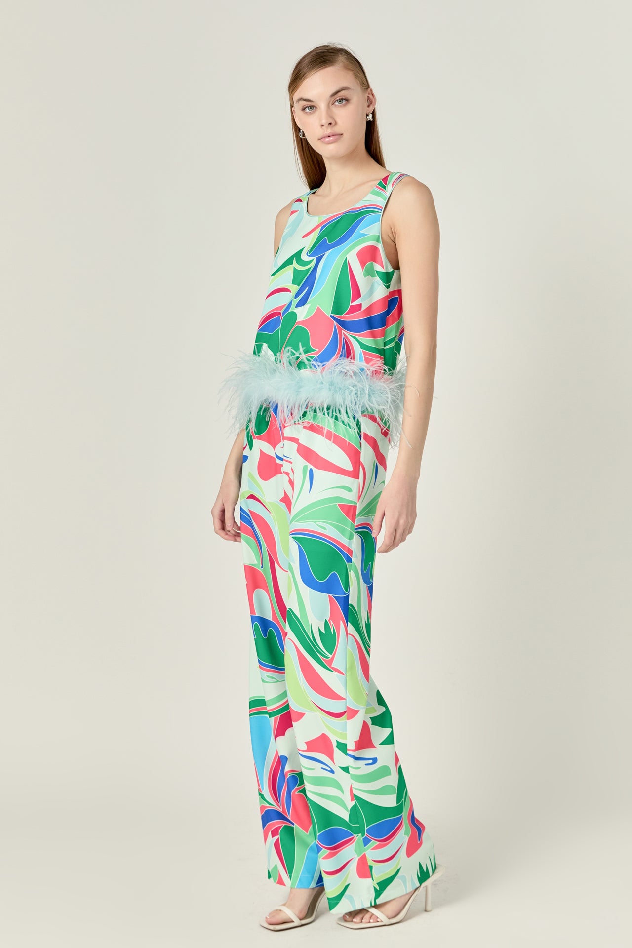 ENGLISH FACTORY - Print Top With Feathers - TOPS available at Objectrare