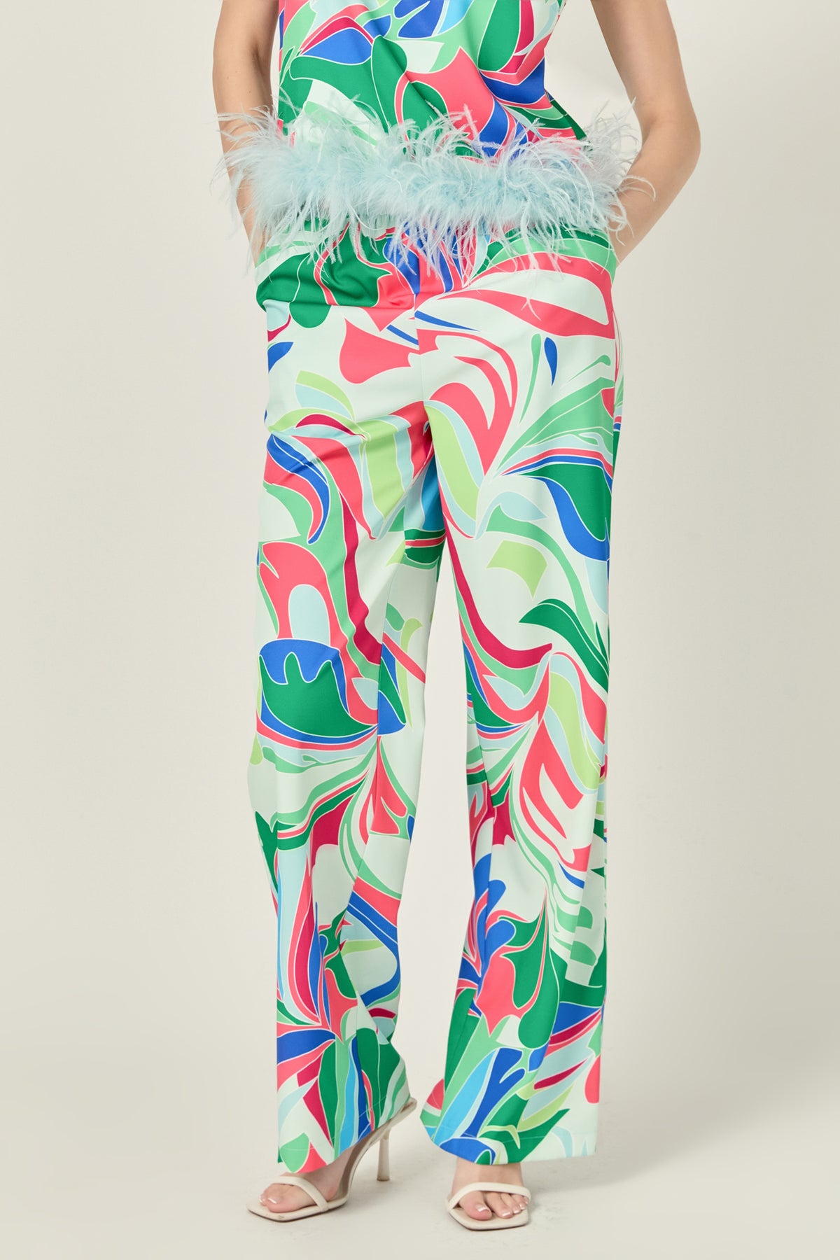 ENGLISH FACTORY - Print Wide Leg Pants - PANTS available at Objectrare