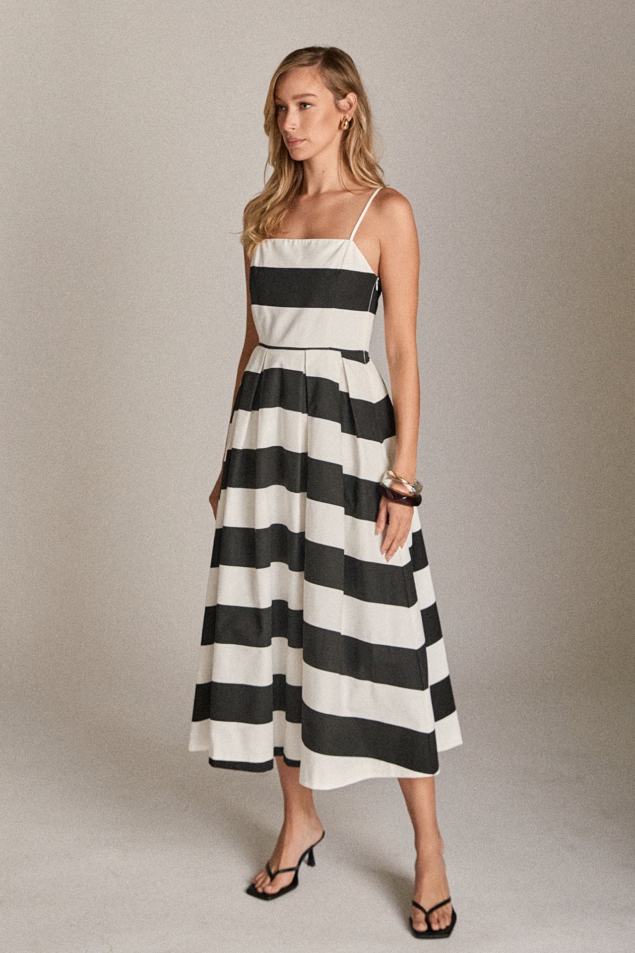 ENGLISH FACTORY - The Eloise Striped Midi Dress - DRESSES available at Objectrare