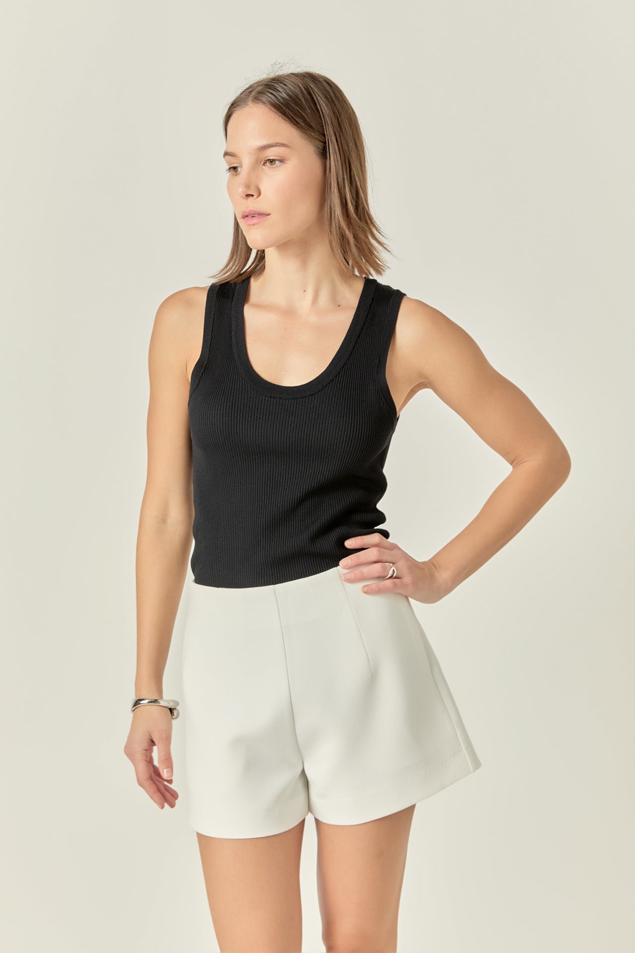ENGLISH FACTORY - High Waisted Twill Shorts - SHORTS available at Objectrare