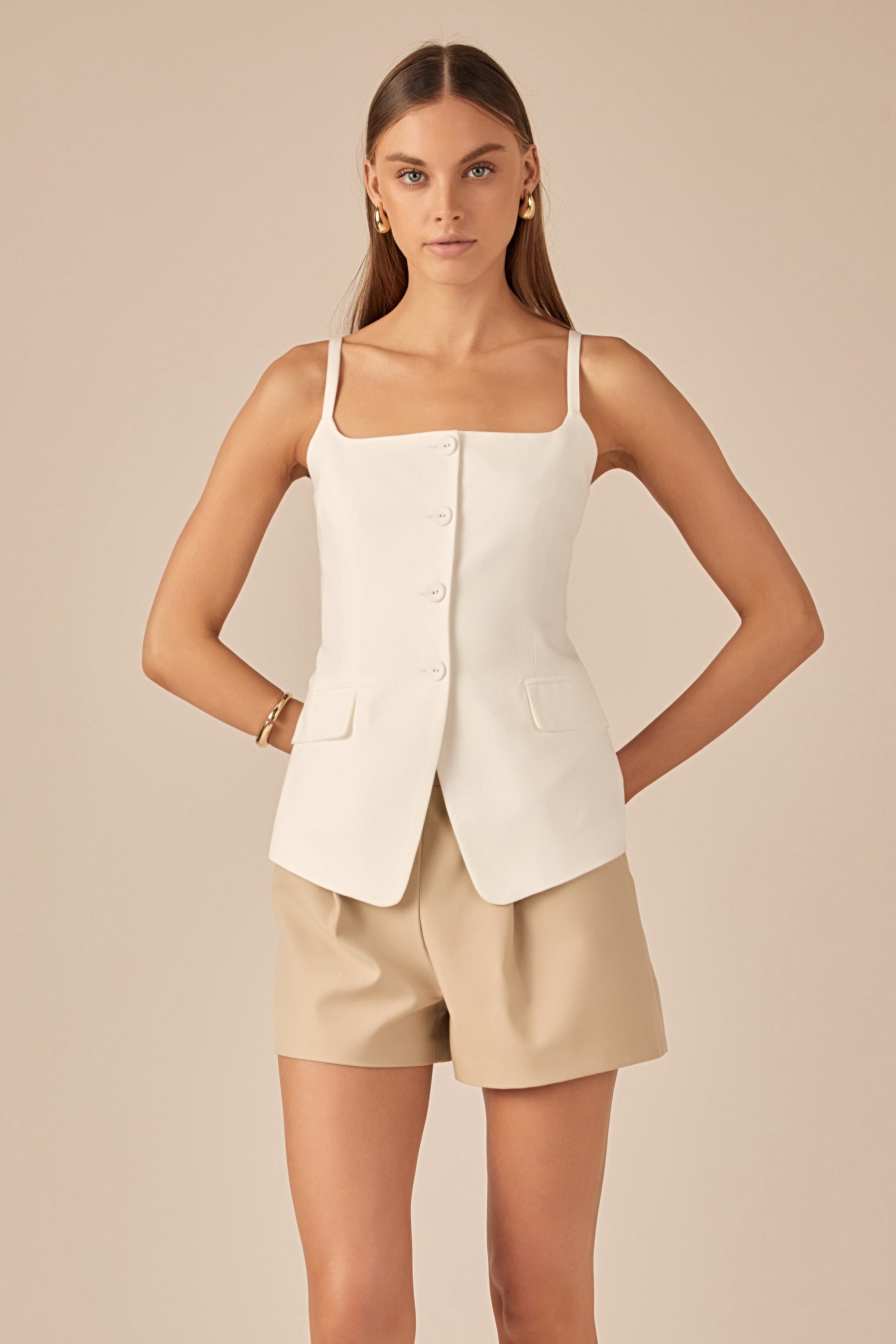 Linen Sleeveless Vest