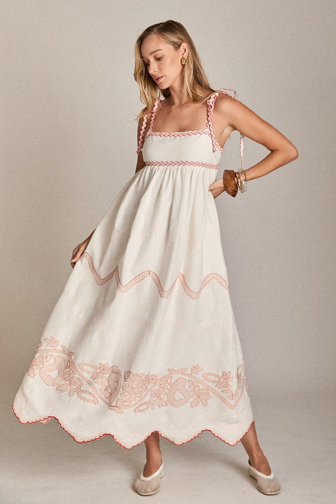 ENGLISH FACTORY - The Elodie Embroidered Maxi Dress - DRESSES available at Objectrare