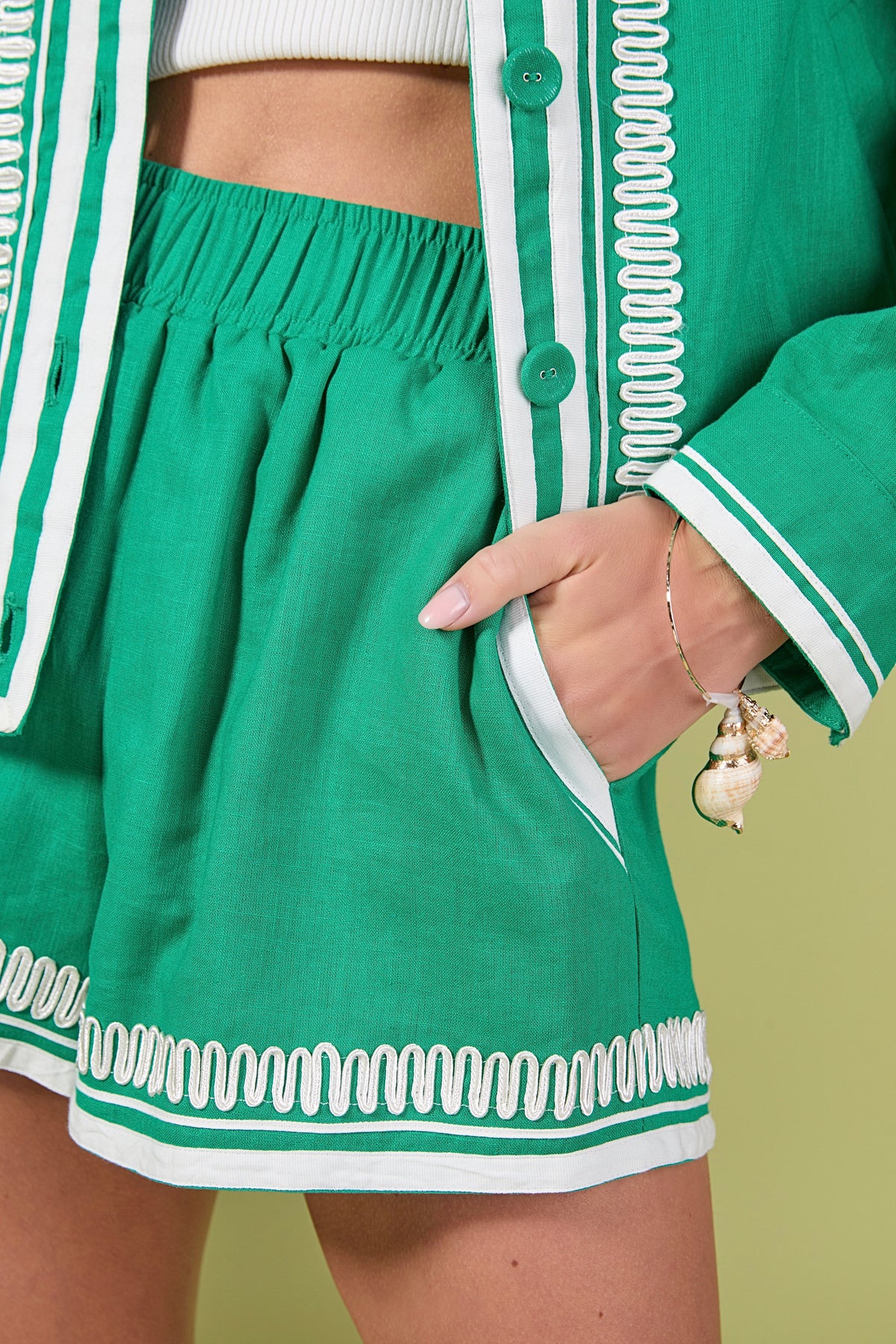 ENGLISH FACTORY - The Giselle Embroidered Shorts - SHORTS available at Objectrare