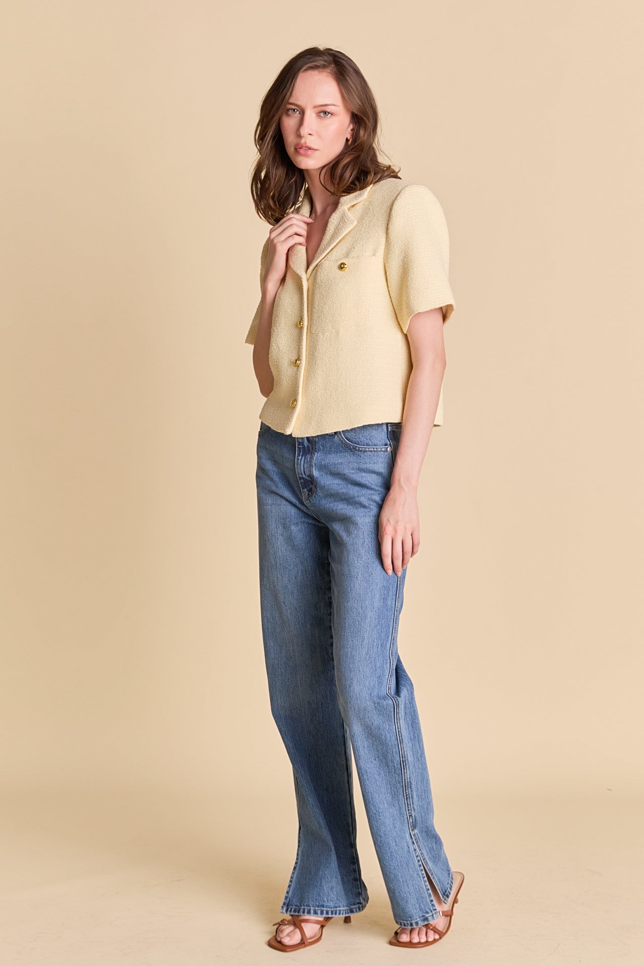 ENGLISH FACTORY - Tweed Short Sleeve Shirt - SHIRTS & BLOUSES available at Objectrare