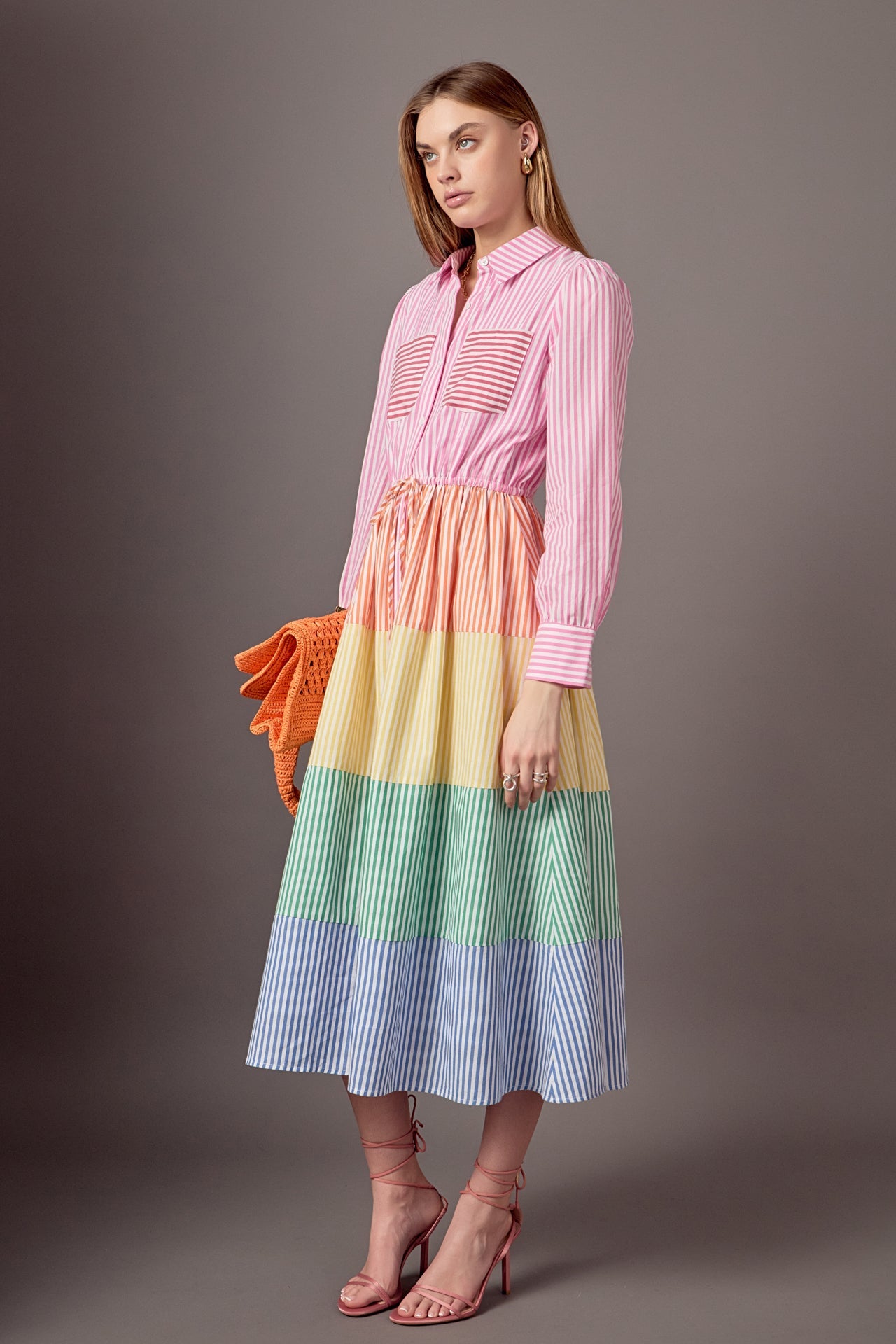 ENGLISH FACTORY - Sunni Colorblock Midi Shirt Dress - DRESSES available at Objectrare