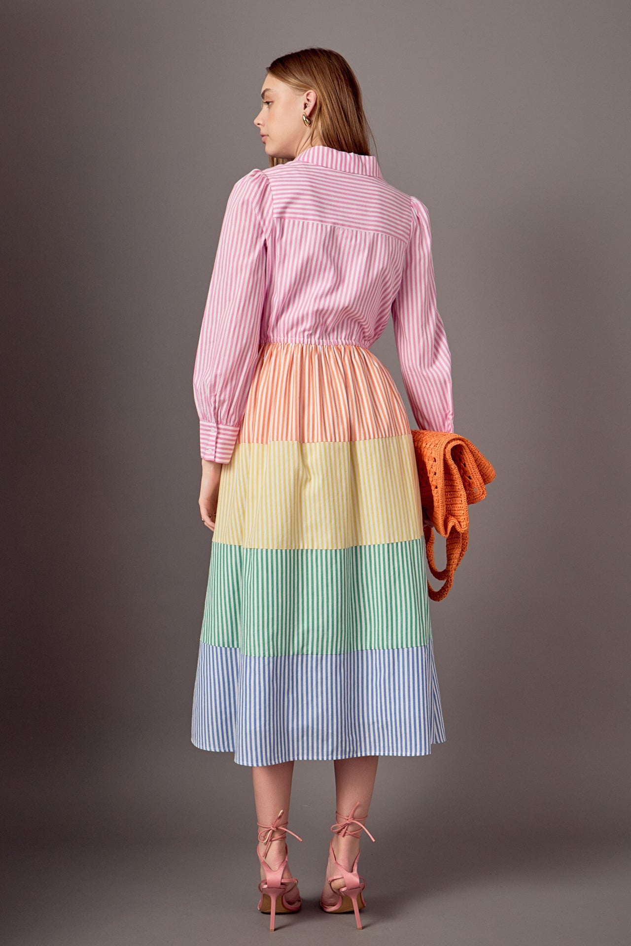 Sunni Colorblock Midi Shirt Dress