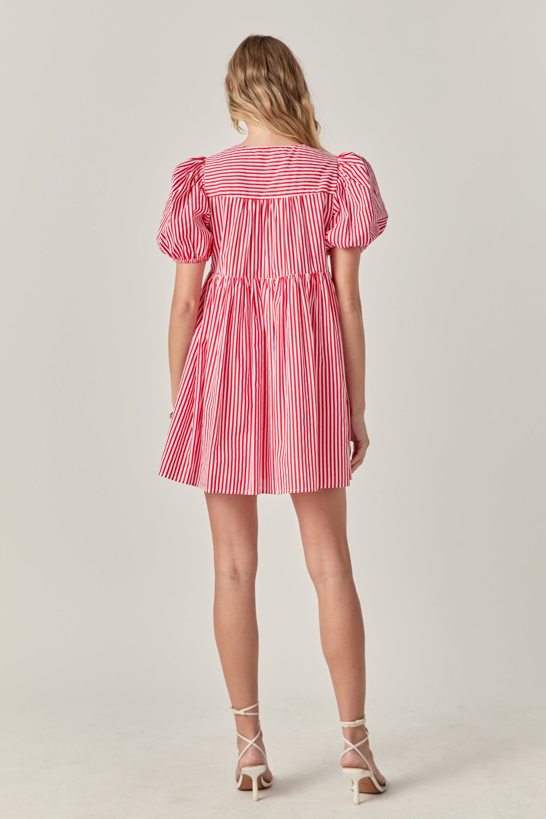 ENGLISH FACTORY - Bow Tie Puff Sleeve Mini Dress - DRESSES available at Objectrare