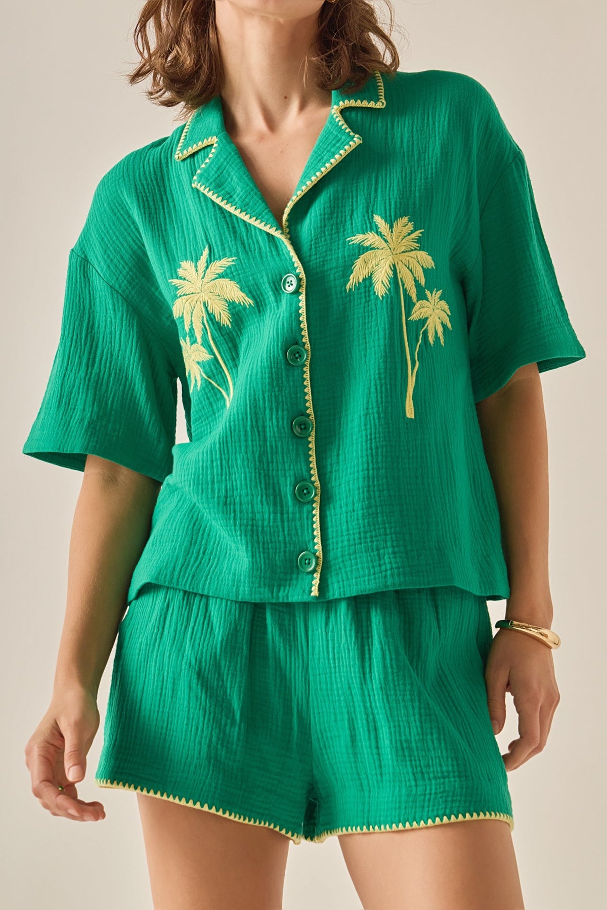 ENGLISH FACTORY - The Colette Tropical Embroidered Shirt - BLOUSES available at Objectrare