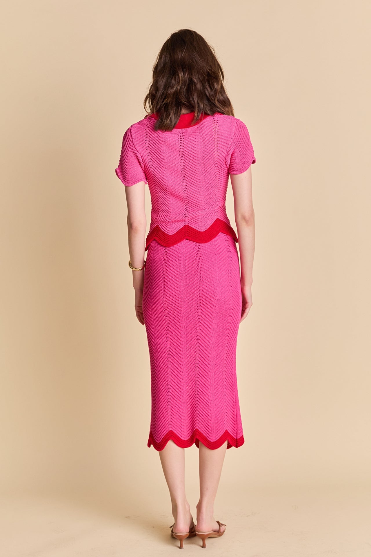 Scalloped Edge Polo Knit