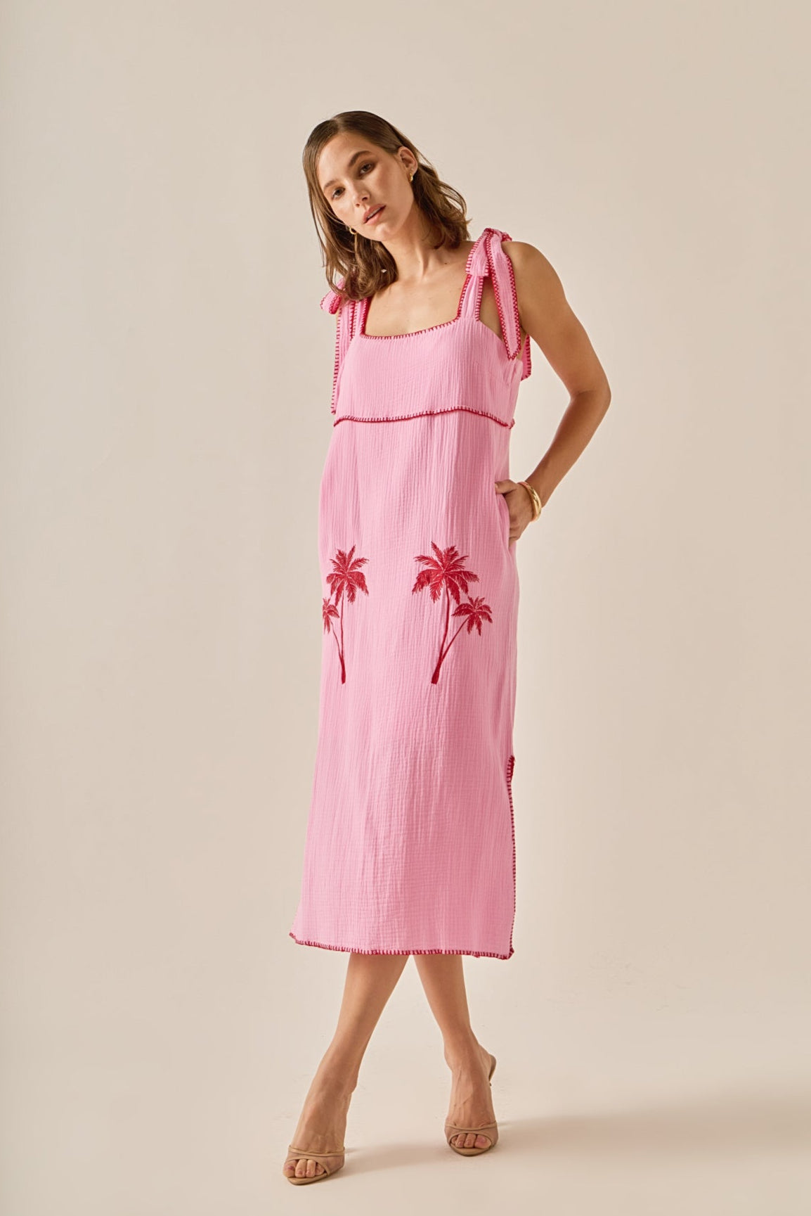 ENGLISH FACTORY - The Aria Tropical Embroidered Midi Dress - DRESSES available at Objectrare