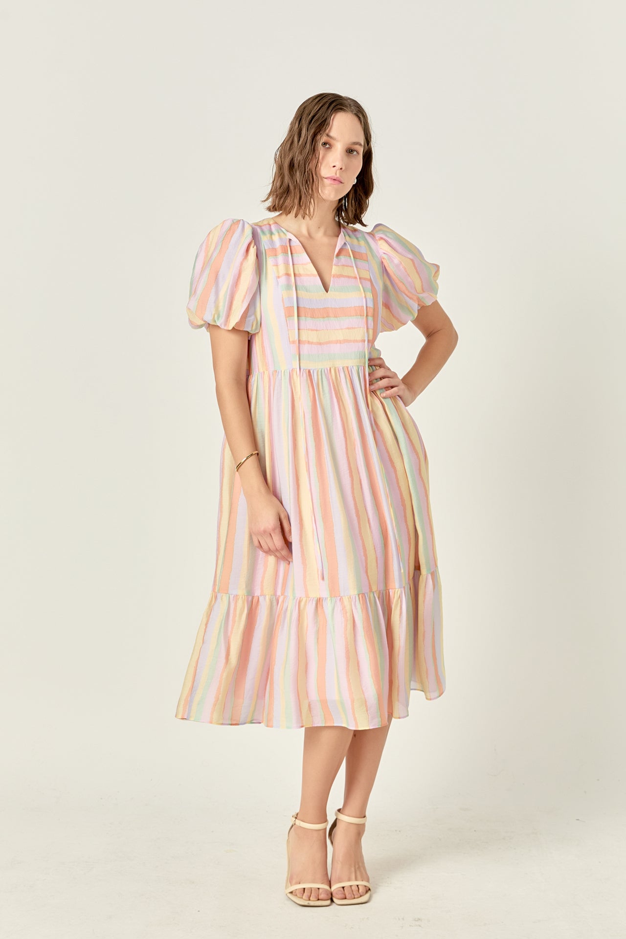 ENGLISH FACTORY - Rainbow Blouson Maxi Dress - DRESSES available at Objectrare