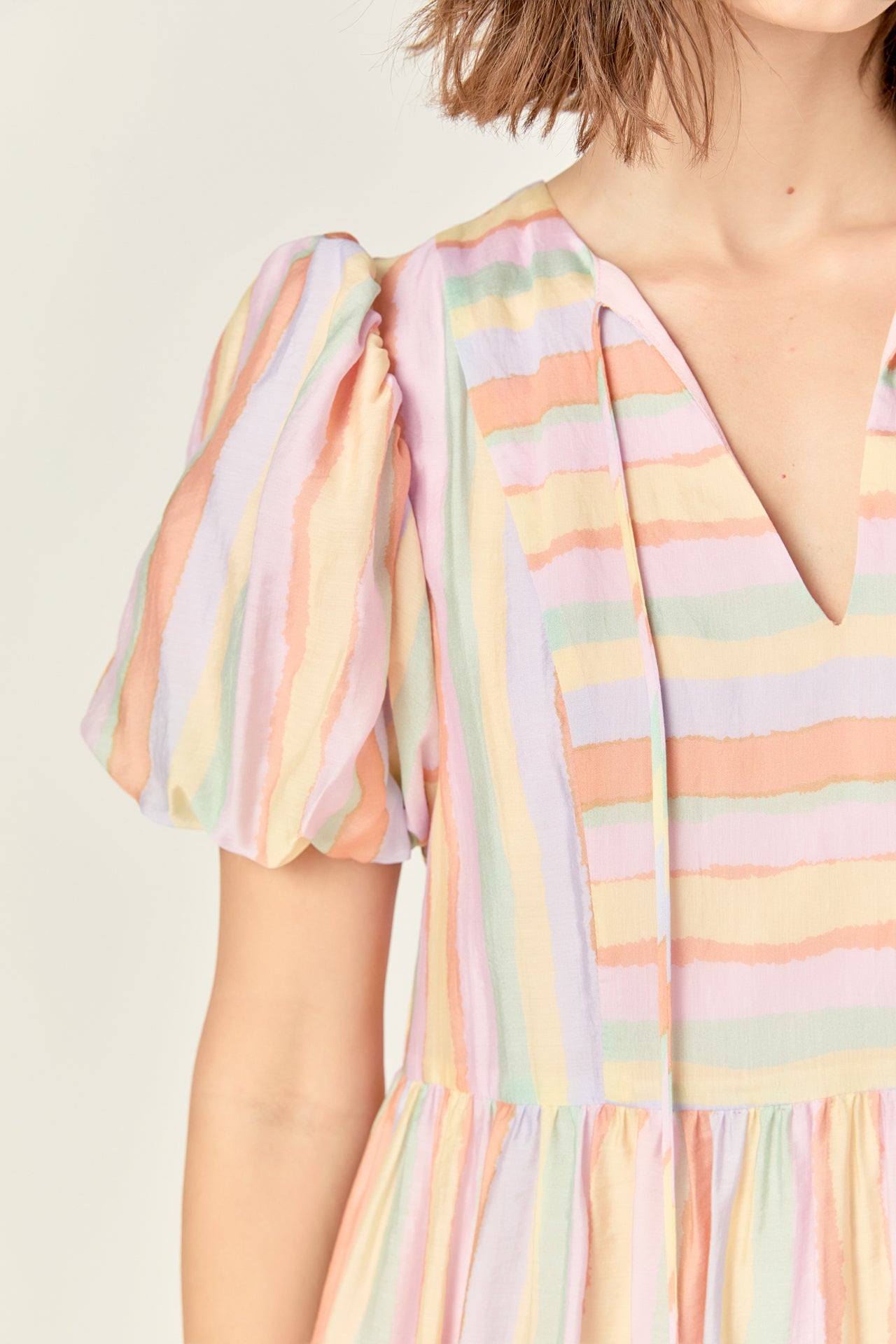 ENGLISH FACTORY - Rainbow Blouson Maxi Dress - DRESSES available at Objectrare