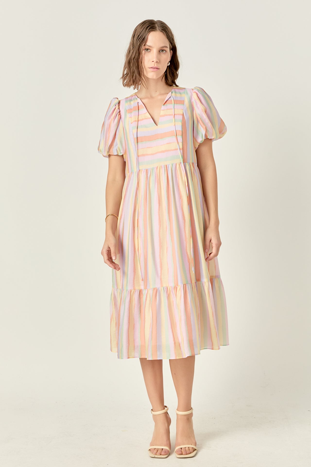 ENGLISH FACTORY - Rainbow Blouson Maxi Dress - DRESSES available at Objectrare