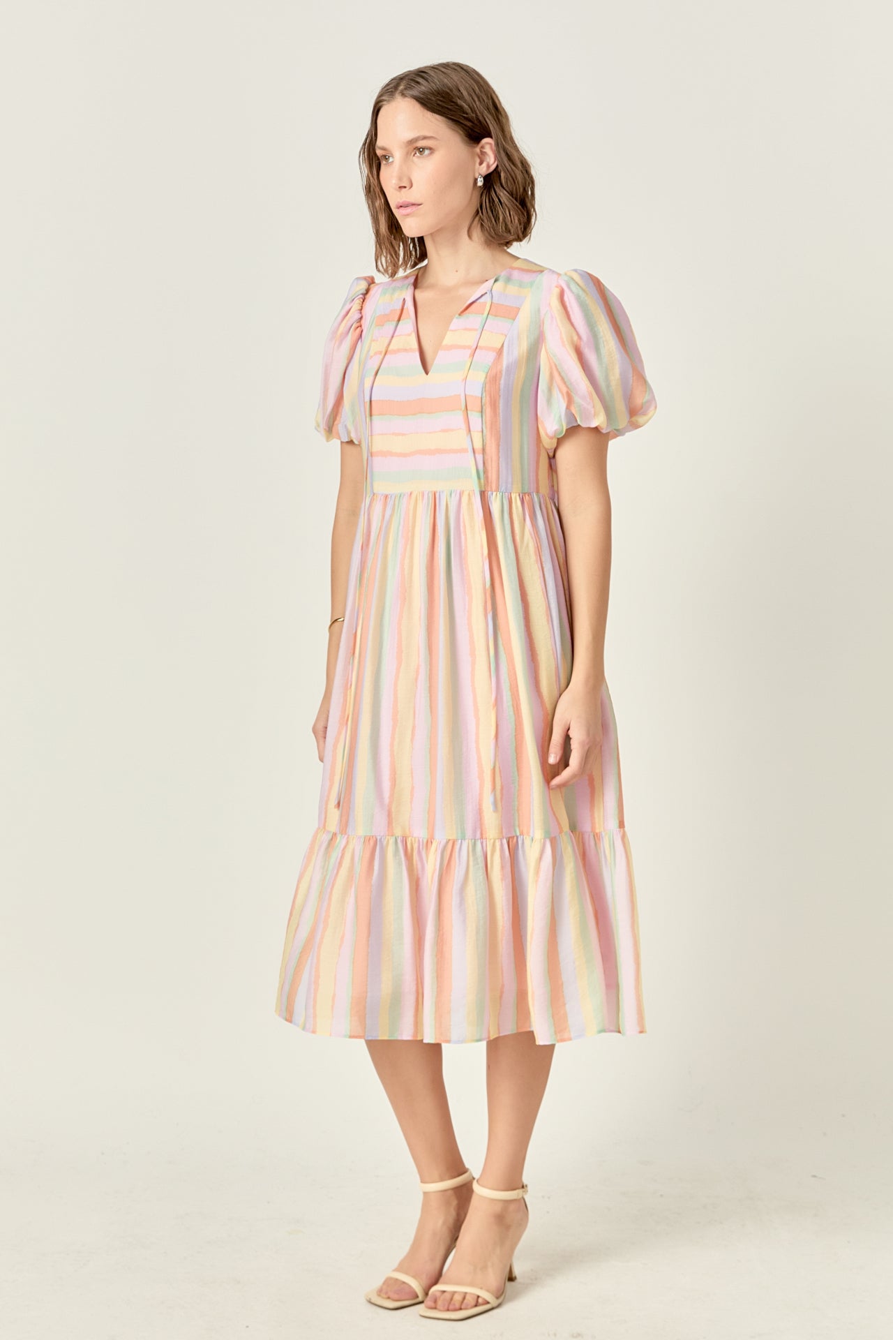 ENGLISH FACTORY - Rainbow Blouson Maxi Dress - DRESSES available at Objectrare