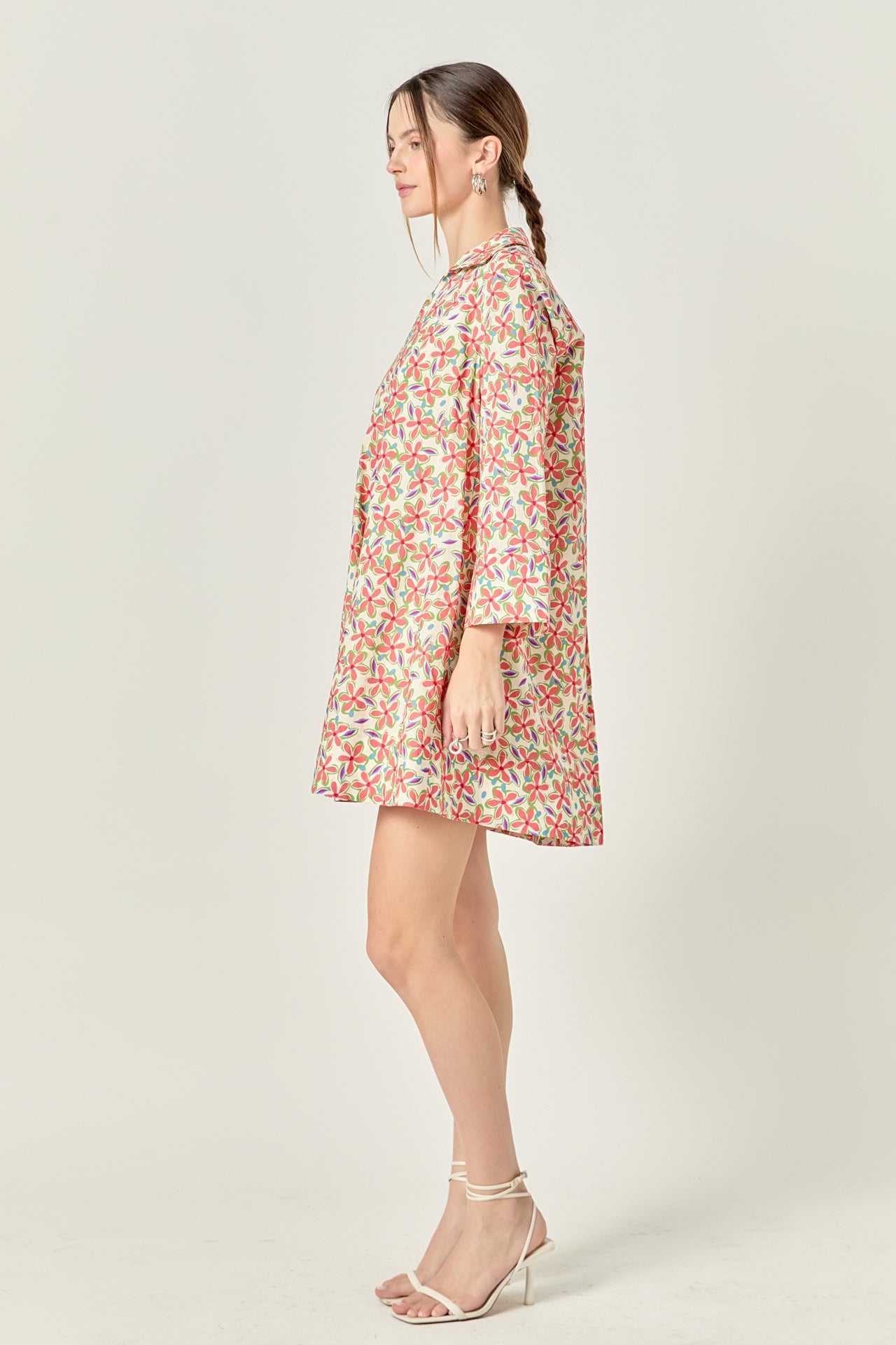 ENGLISH FACTORY - Print A-Line Kaftan Collar Dress - DRESSES available at Objectrare