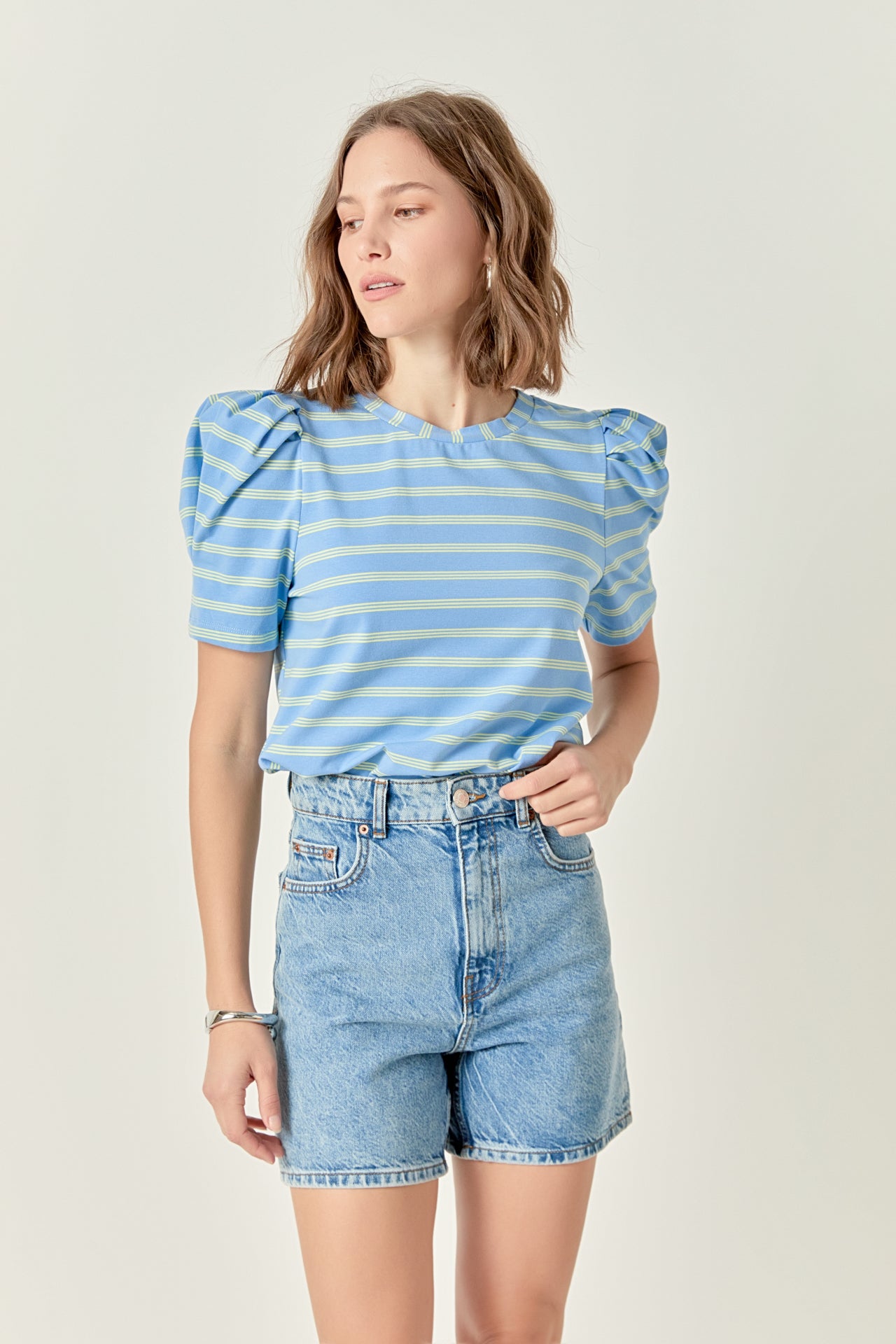 ENGLISH FACTORY - Stripe Knit Shirt Top - TOPS available at Objectrare