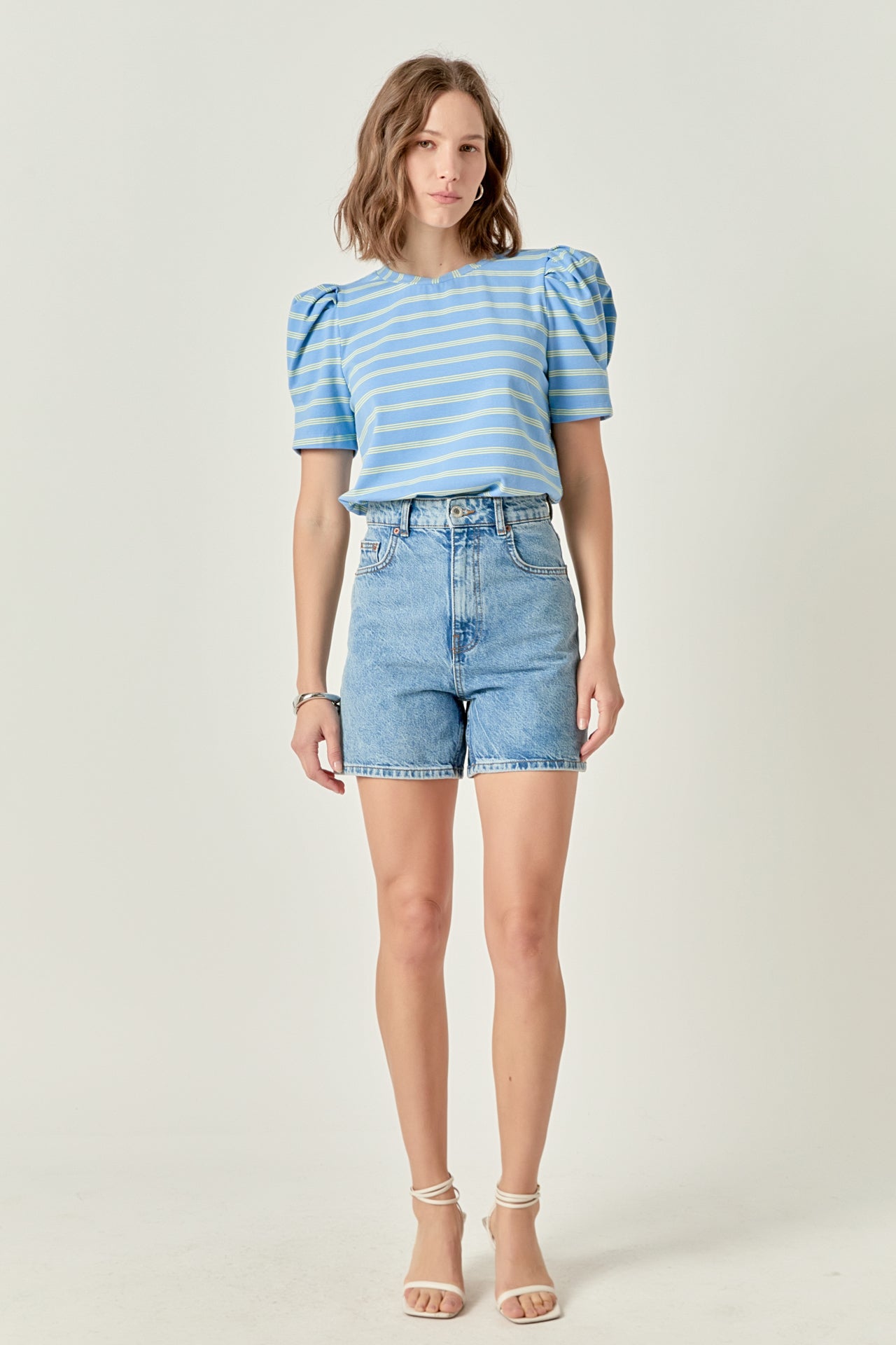 ENGLISH FACTORY - Stripe Knit Shirt Top - TOPS available at Objectrare
