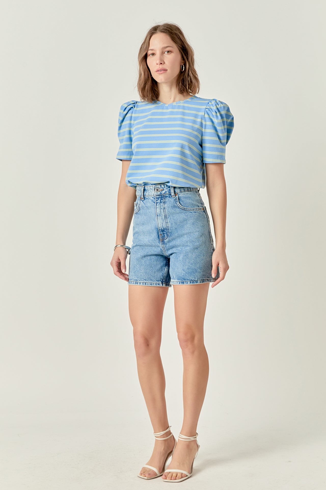 ENGLISH FACTORY - Stripe Knit Shirt Top - TOPS available at Objectrare