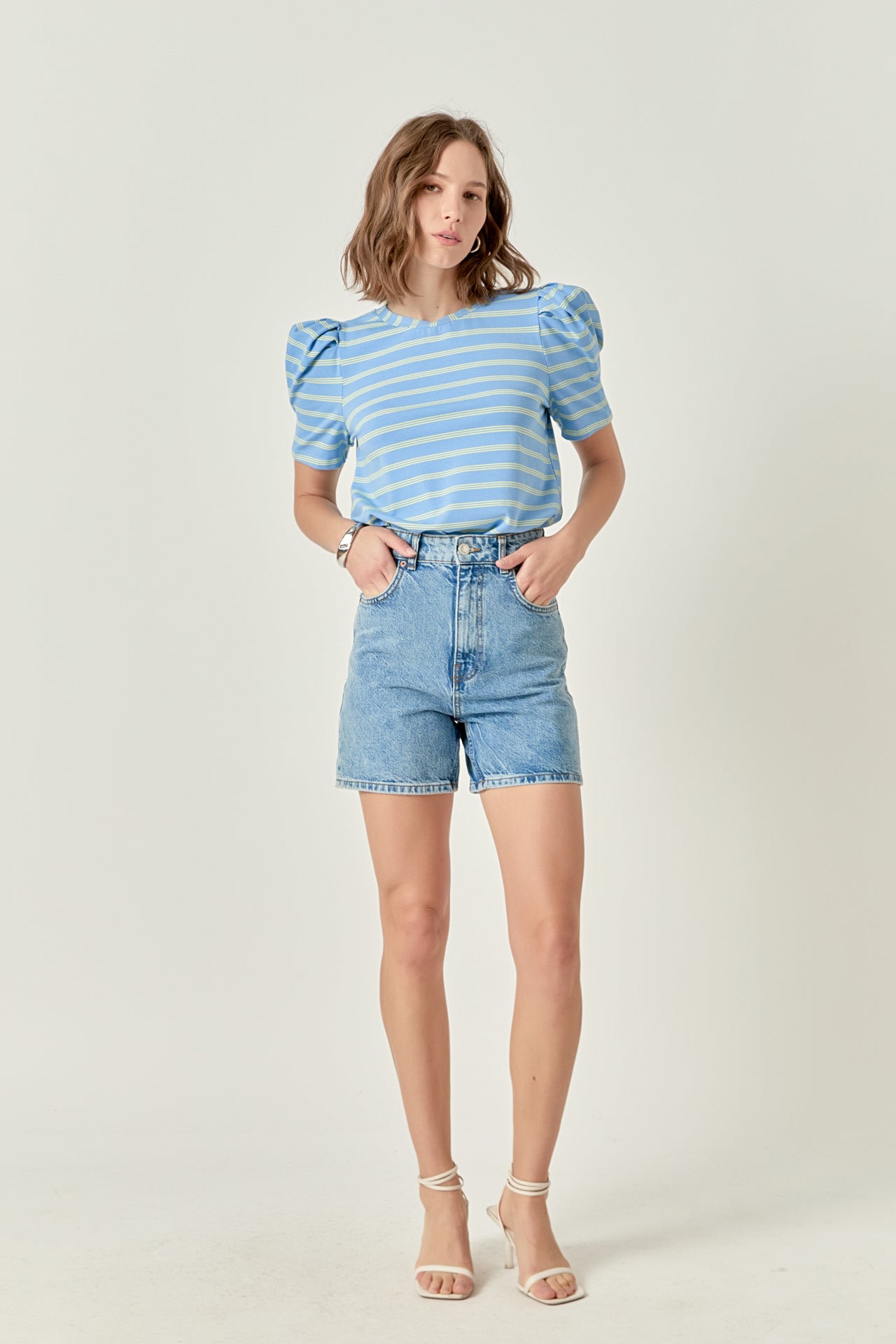 ENGLISH FACTORY - Stripe Knit Shirt Top - TOPS available at Objectrare