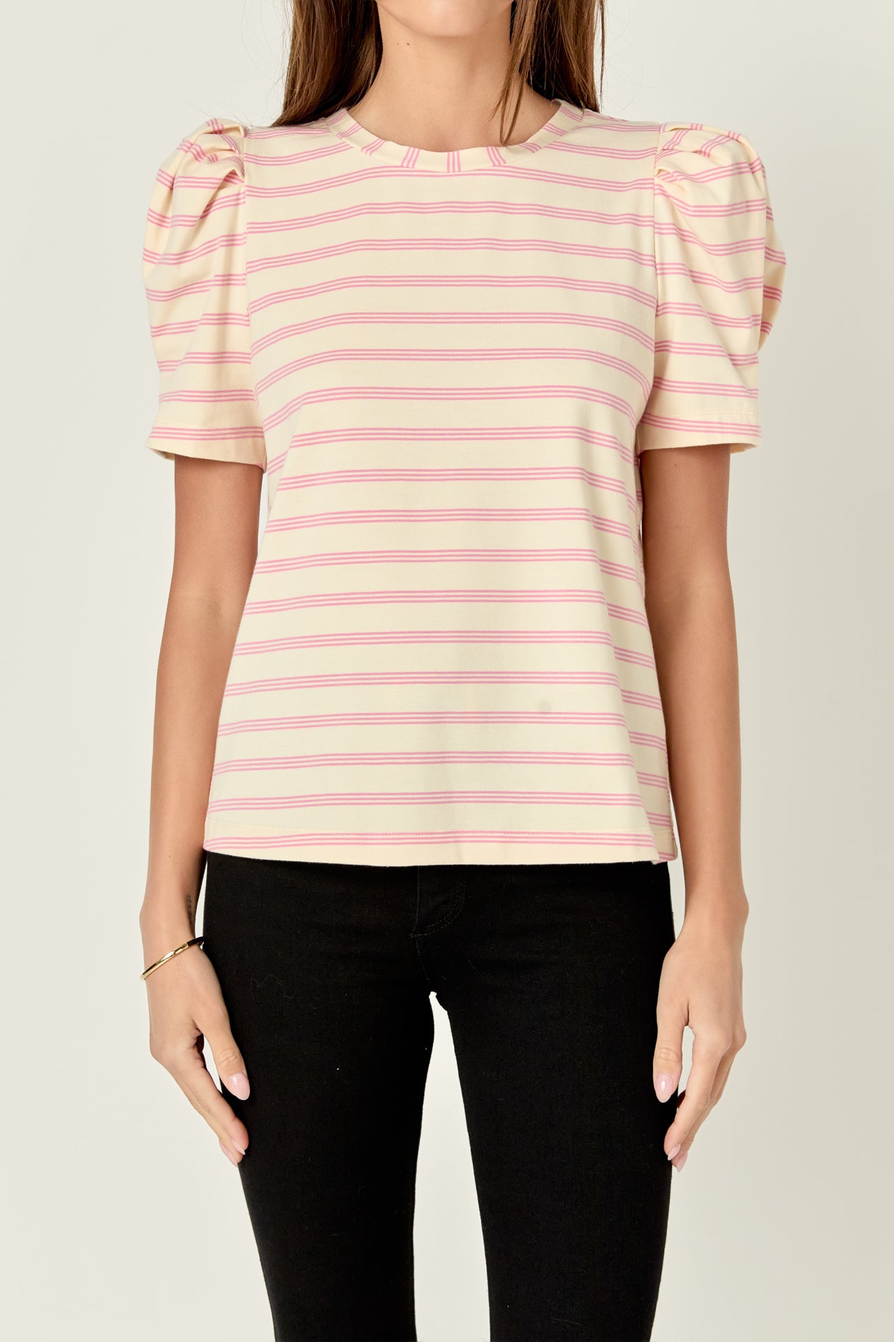 ENGLISH FACTORY - Stripe Knit Shirt Top - TOPS available at Objectrare