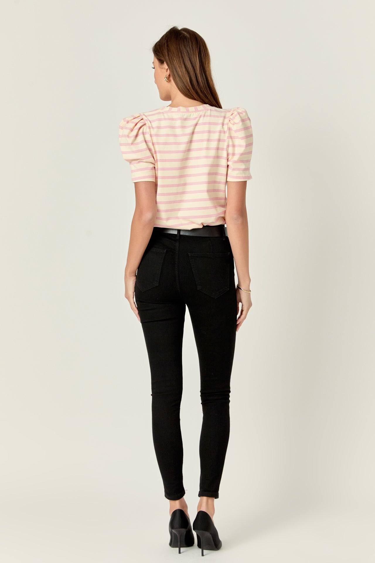 ENGLISH FACTORY - Stripe Knit Shirt Top - TOPS available at Objectrare