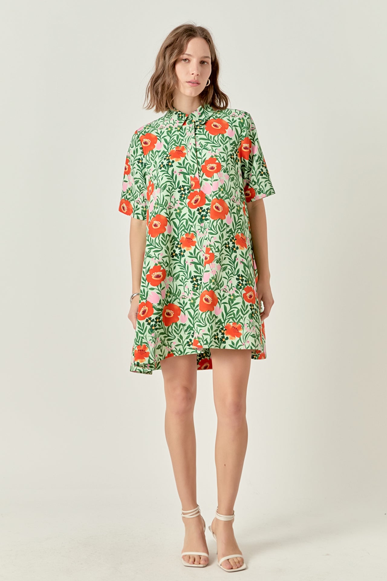 ENGLISH FACTORY - A-Line Short Sleeve Shirt Dress - DRESSES available at Objectrare
