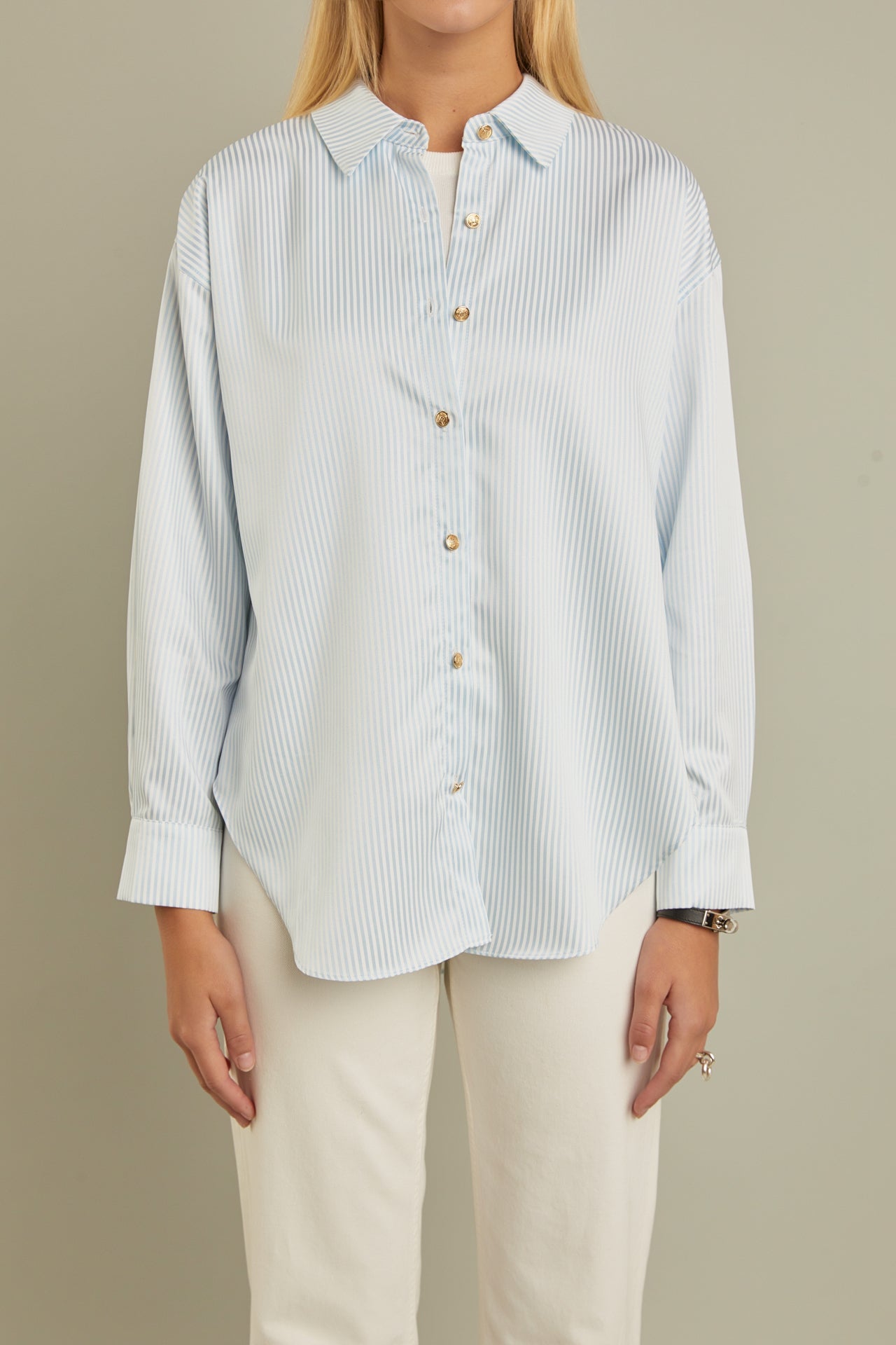 ENGLISH FACTORY - Stripe Shirt in Blue - TOPS available at Objectrare