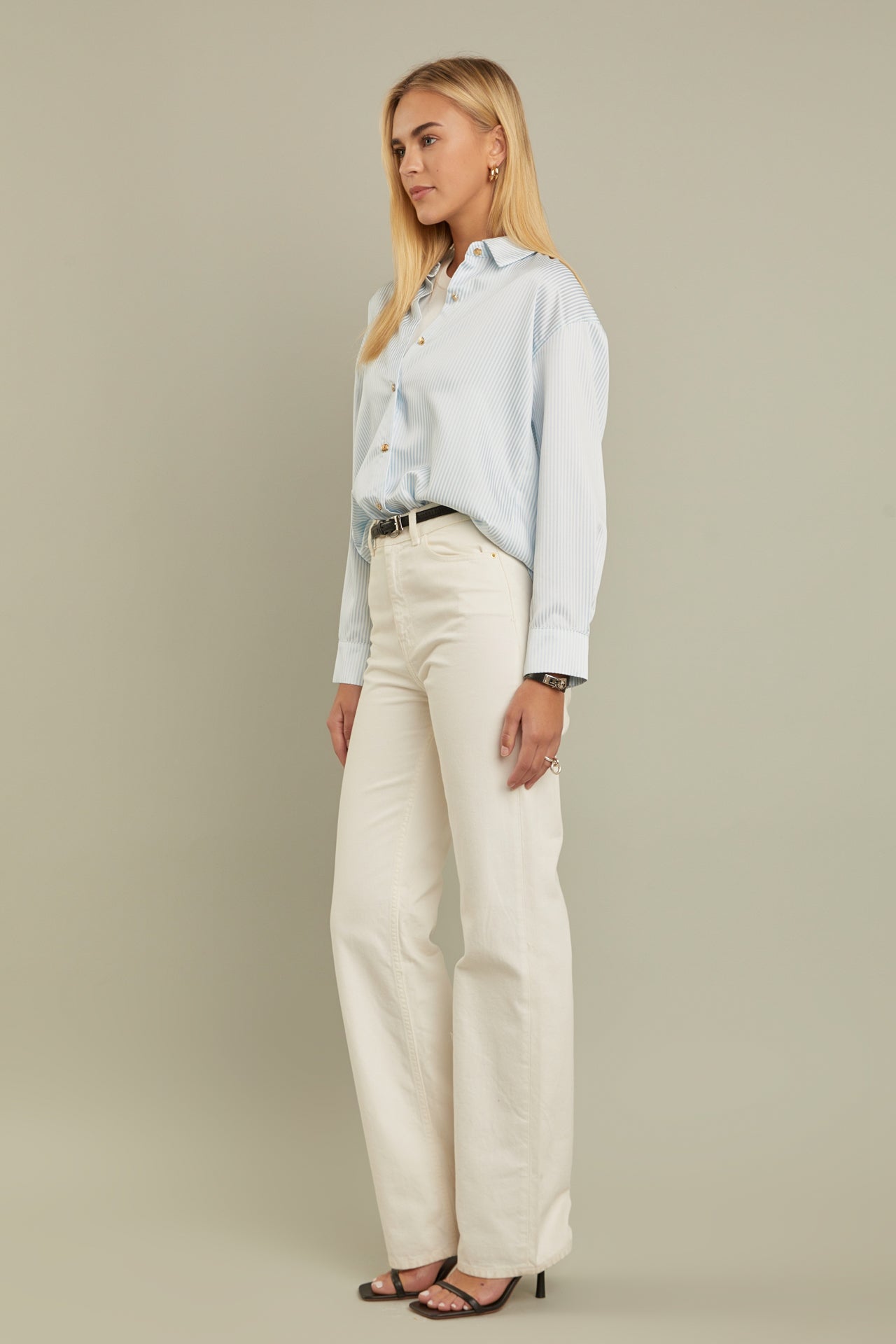 ENGLISH FACTORY - Stripe Shirt in Blue - TOPS available at Objectrare