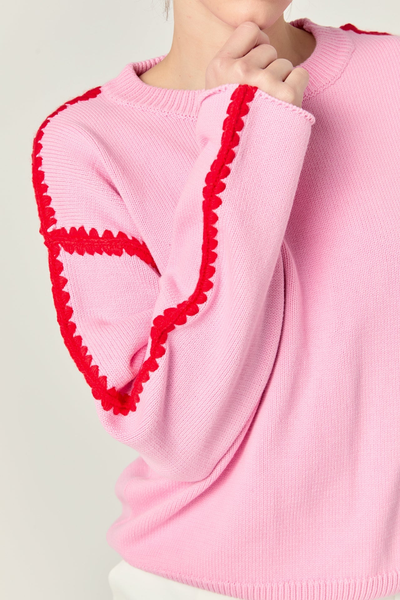 ENGLISH FACTORY - Joan Stitch Detailed Crew Neck Knit - SWEATERS & KNITS available at Objectrare