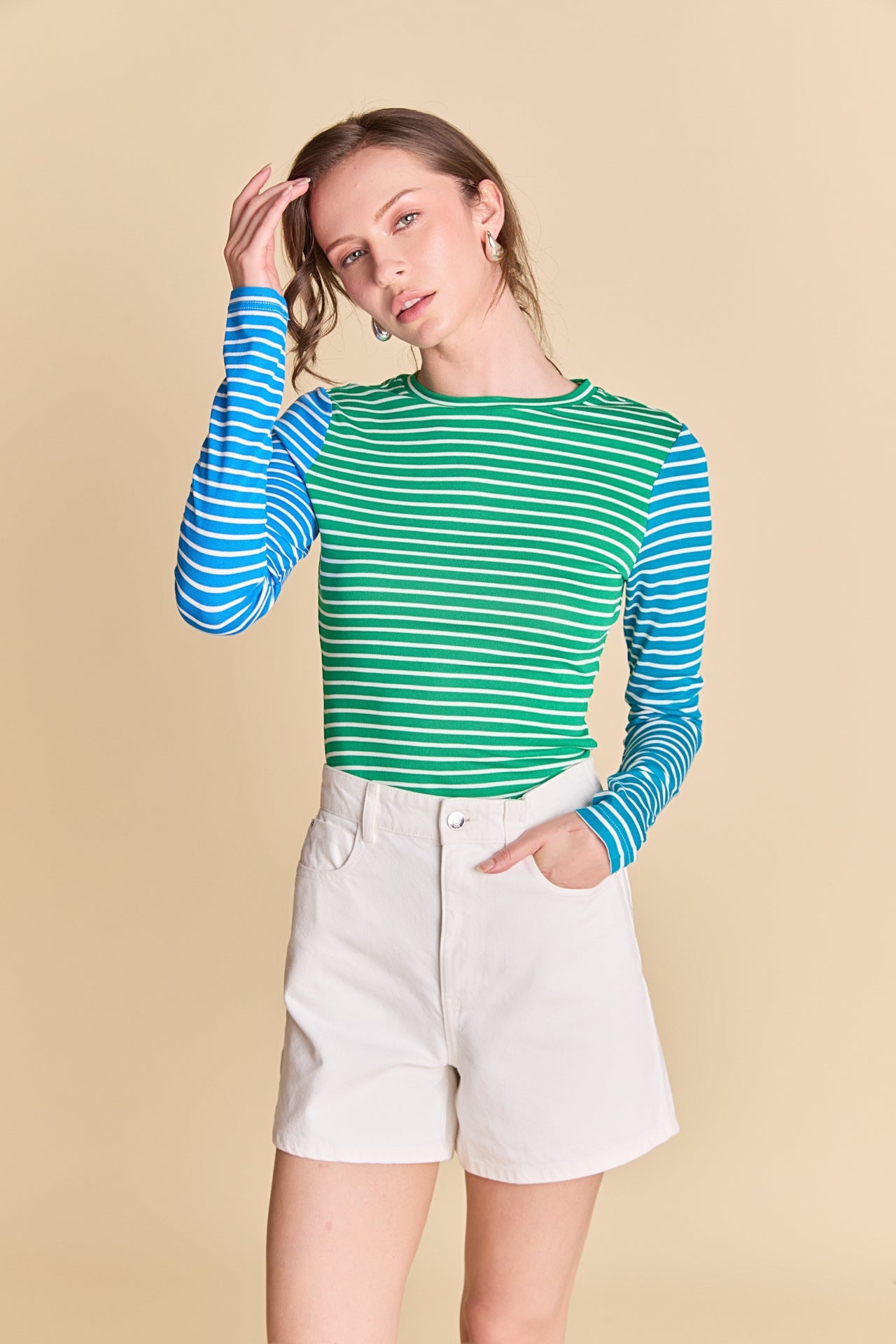 ENGLISH FACTORY - Bold Stripe Colorblock Tee - T-SHIRTS available at Objectrare