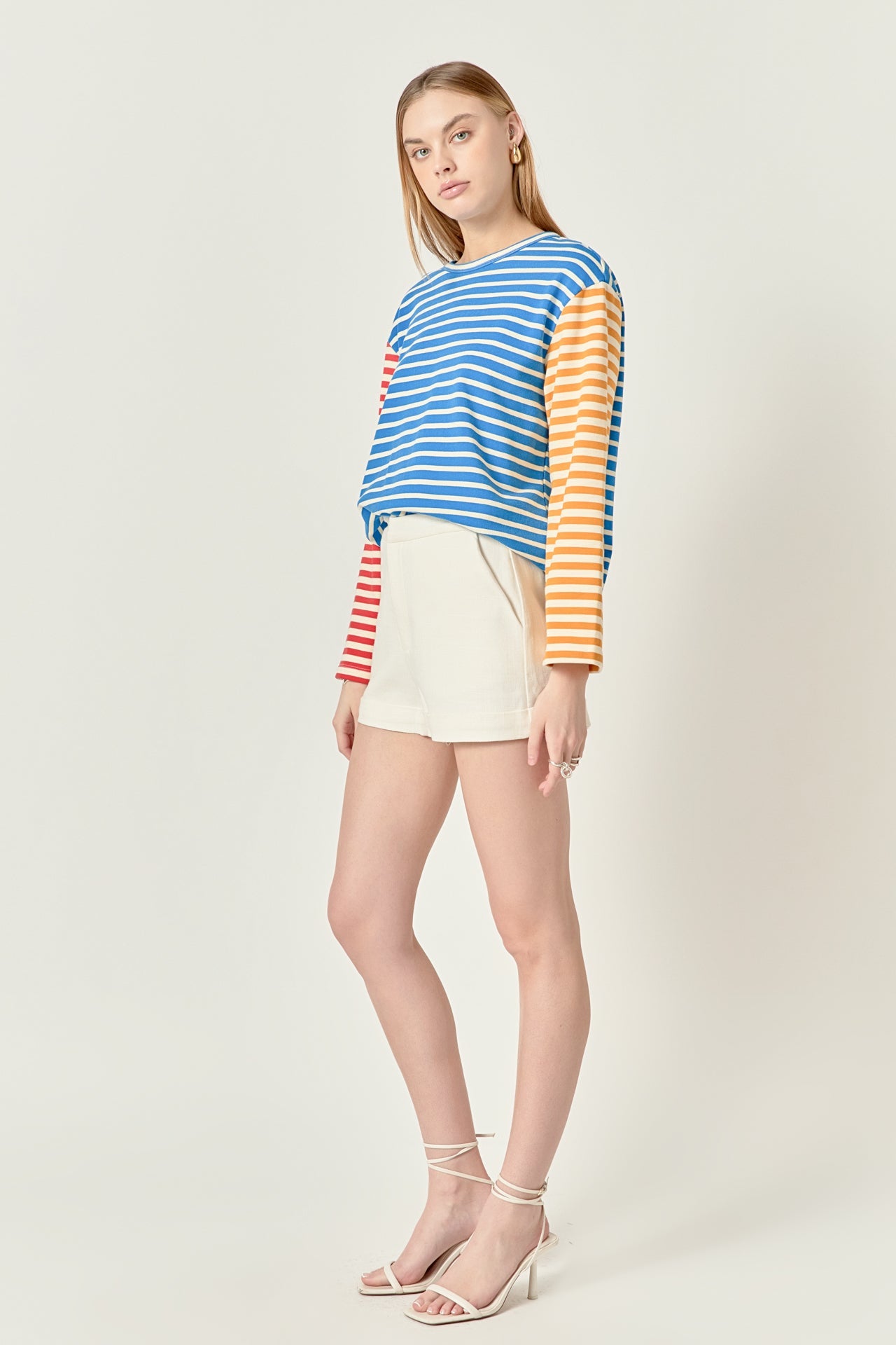 ENGLISH FACTORY - Striped Color Block Long Sleeve Tee - TOPS available at Objectrare