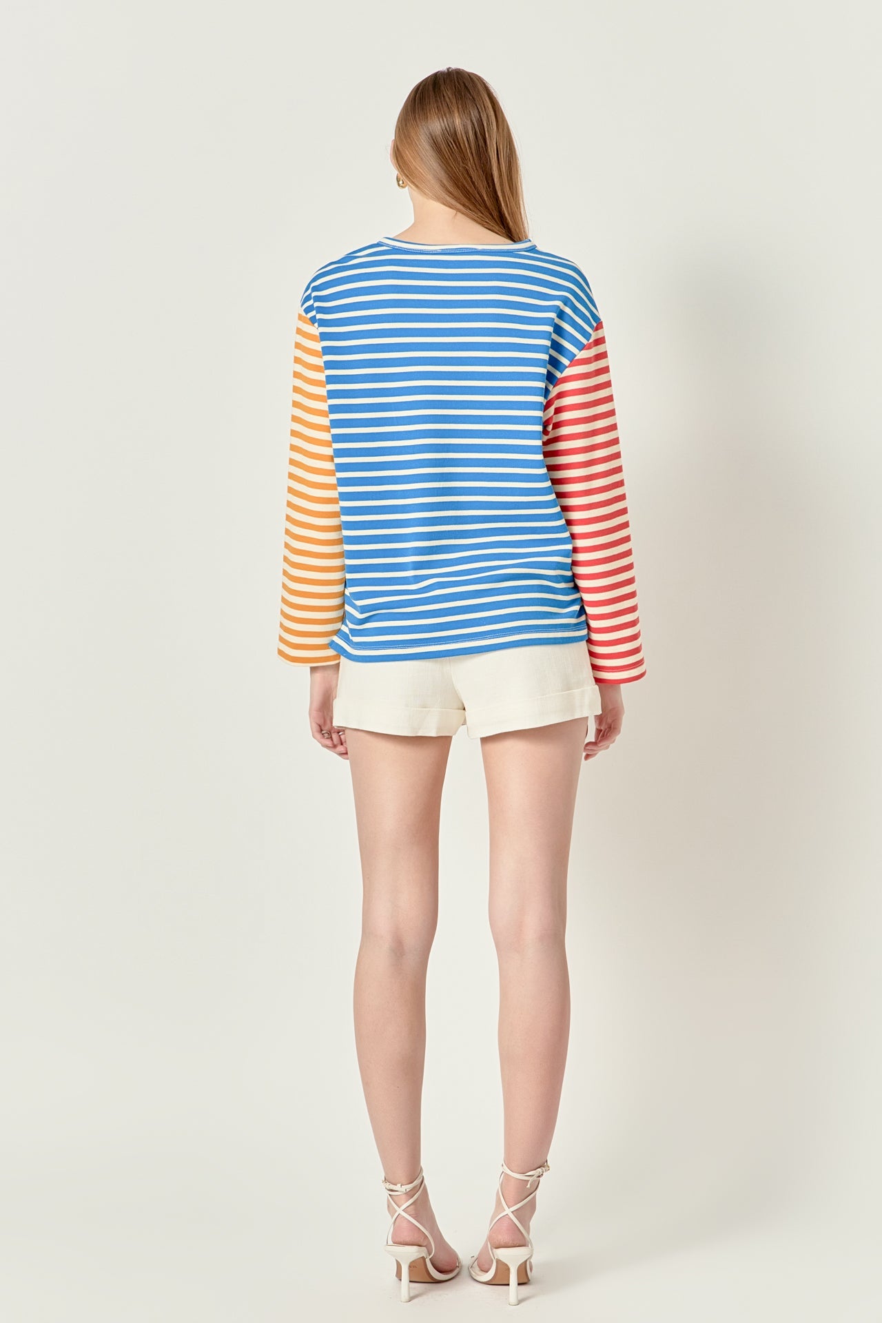 ENGLISH FACTORY - Striped Color Block Long Sleeve Tee - TOPS available at Objectrare