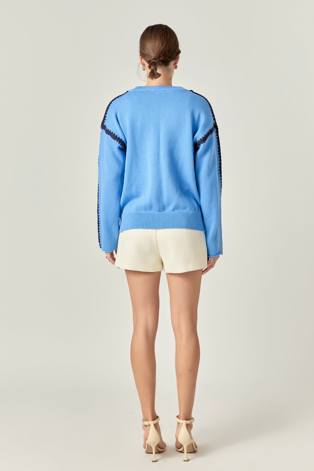 ENGLISH FACTORY - Joan Stitch Detailed Crew Neck Knit - SWEATERS & KNITS available at Objectrare